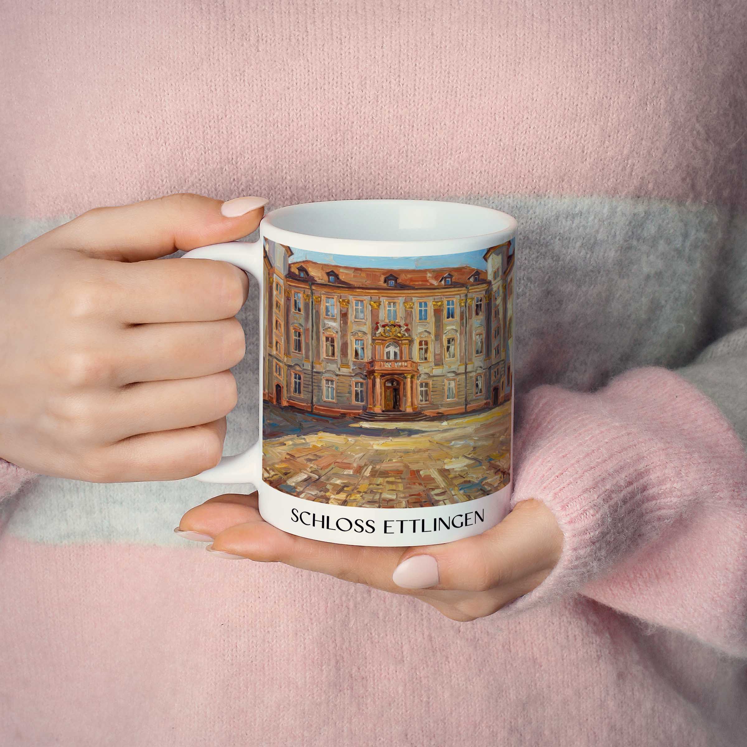 schloss-ettlingen-schwarzwald-deutschland-kaffeebecher-oil-painting-oelgemaelde