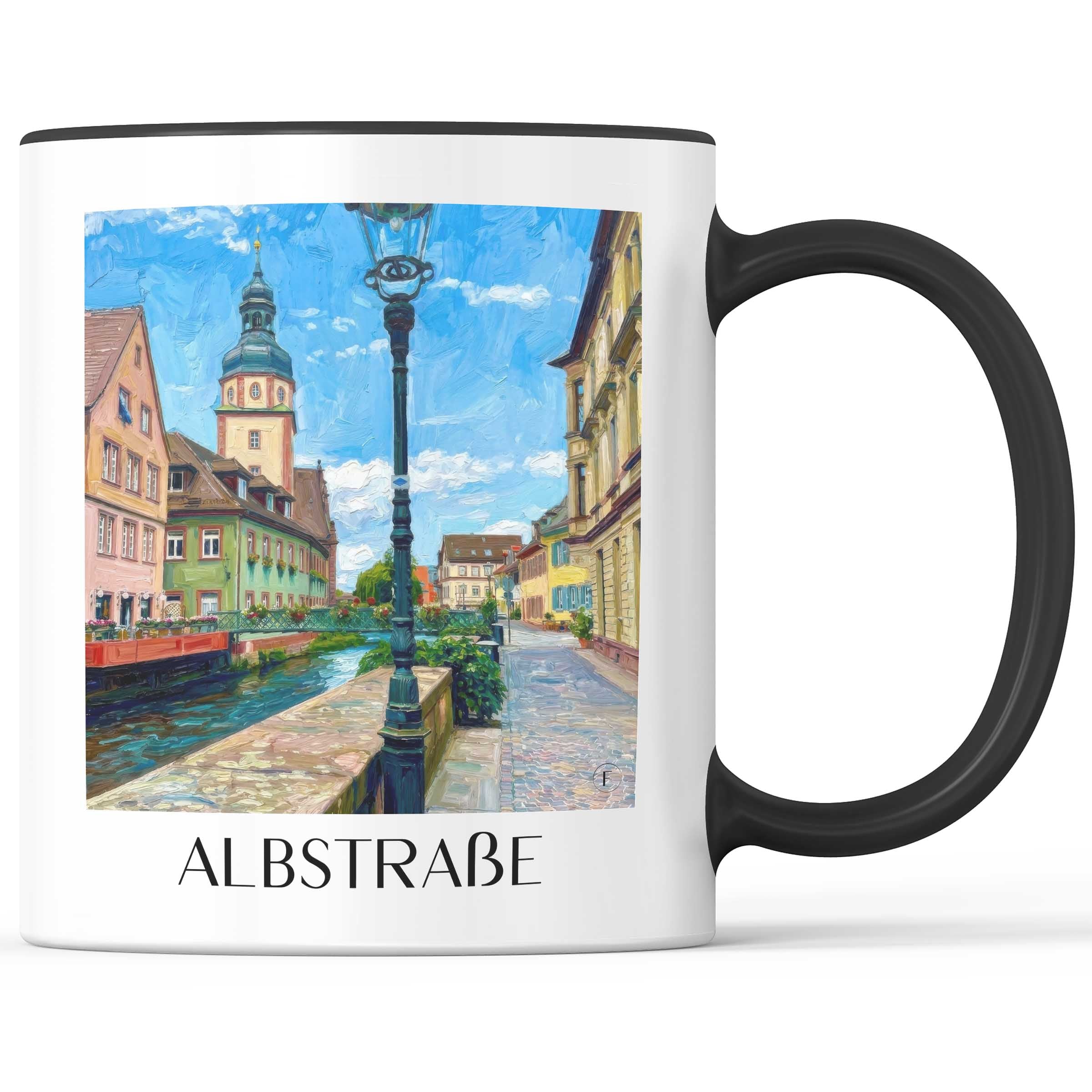 albstraße-ettlingen-deutschland-kaffeebecher-oil-painting-oelgemaelde