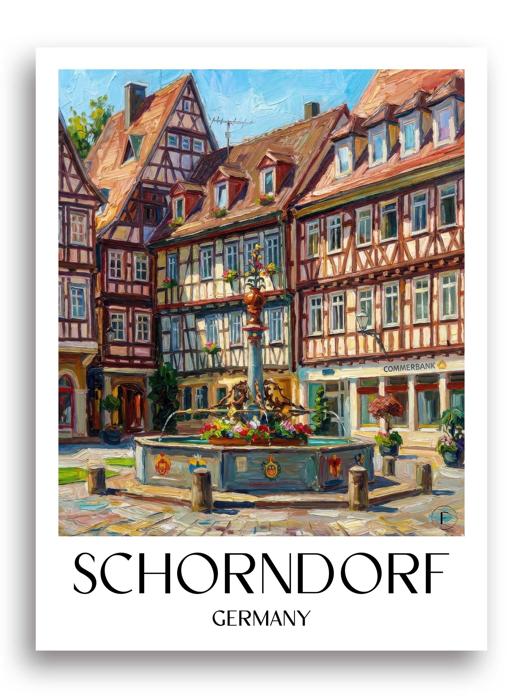 Schorndorf Poster - Württemberg - Deutschland Kunstdruck - Ölgemälde von A4 bis A1