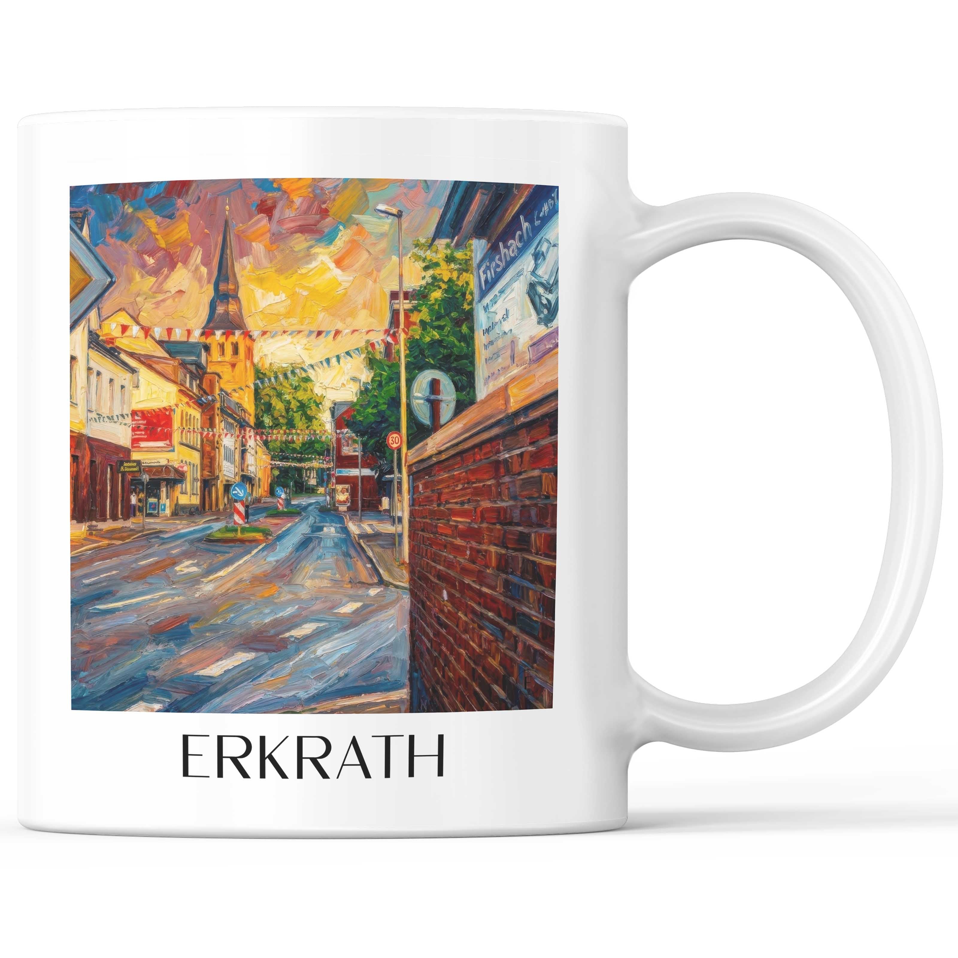 Erkrath Kaffeebecher - Rheinland - Deutschland Becher - Kaffeetasse im Ölgemälde Stil