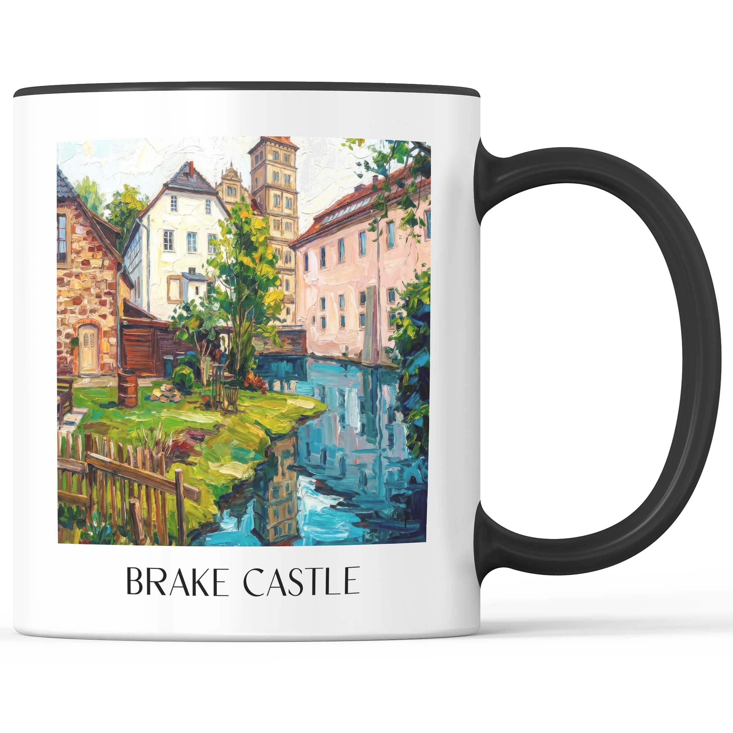 Schloss Brake Kaffeebecher - Lemgo - Deutschland Becher - Kaffeetasse im Ölgemälde Stil