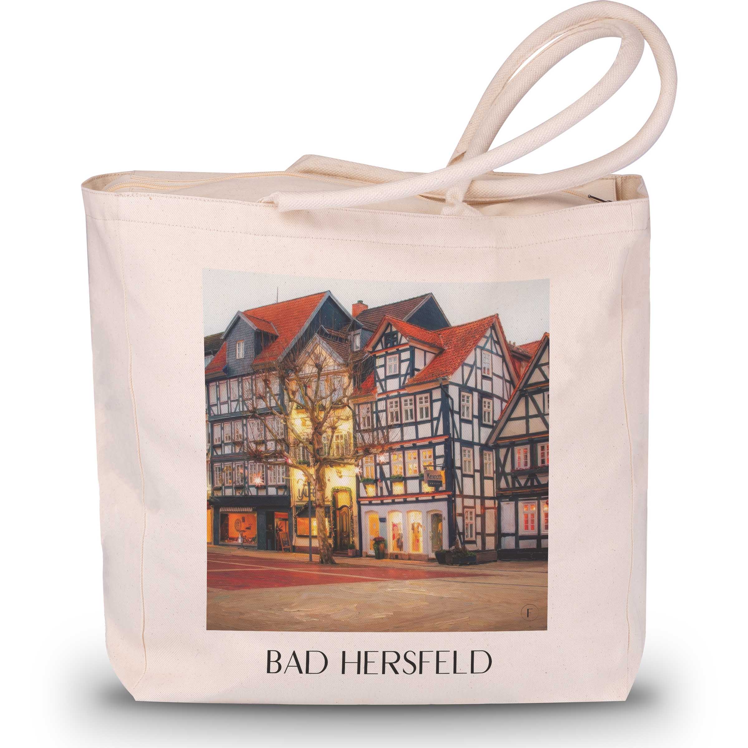 Bad Hersfeld Shopping Tasche - Hessen - Deutschland Tote Bag - Einkaufstasche im Ölgemälde Stil