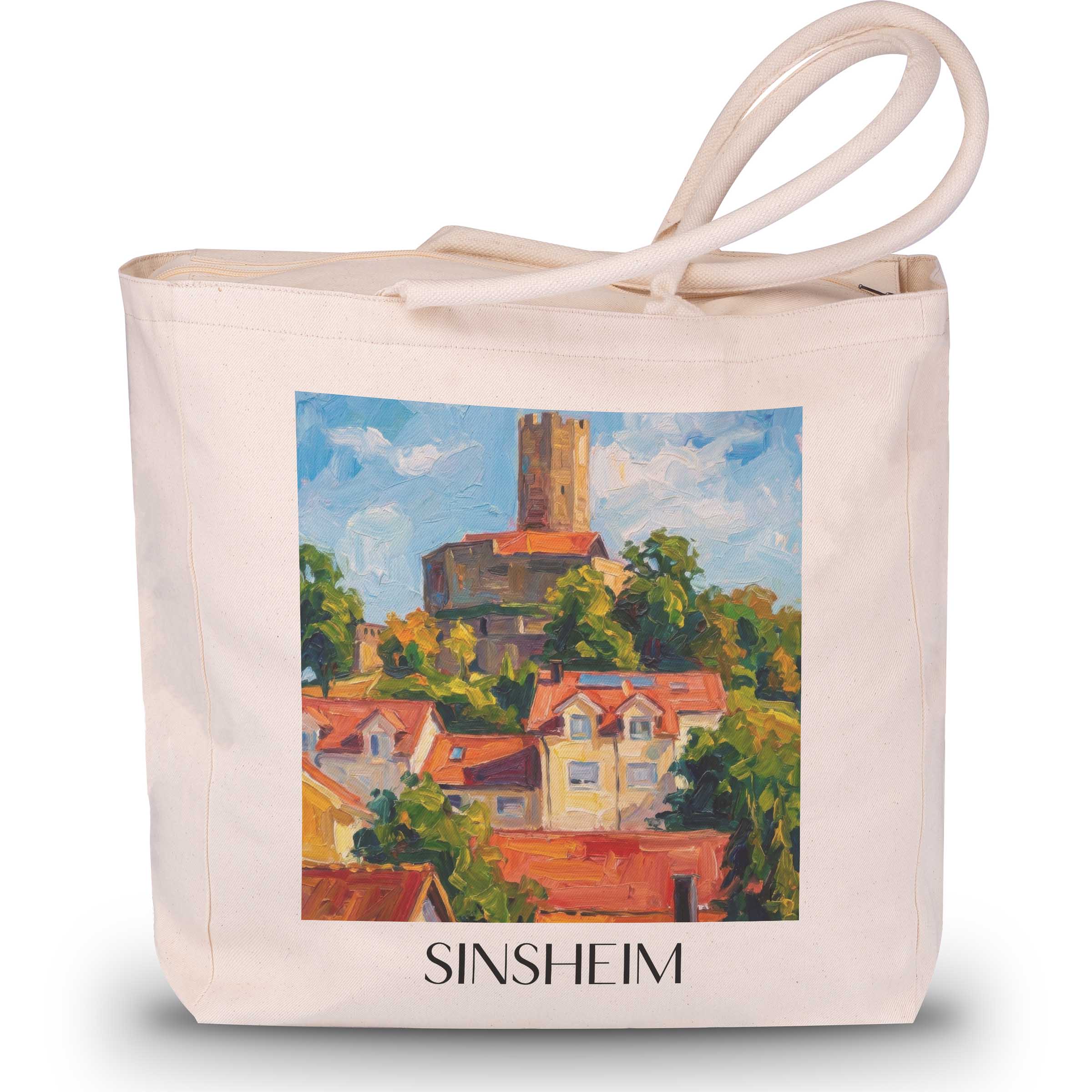 Sinsheim Shopping Tasche - Baden-Württemberg - Deutschland Tote Bag - Einkaufstasche im Ölgemälde Stil