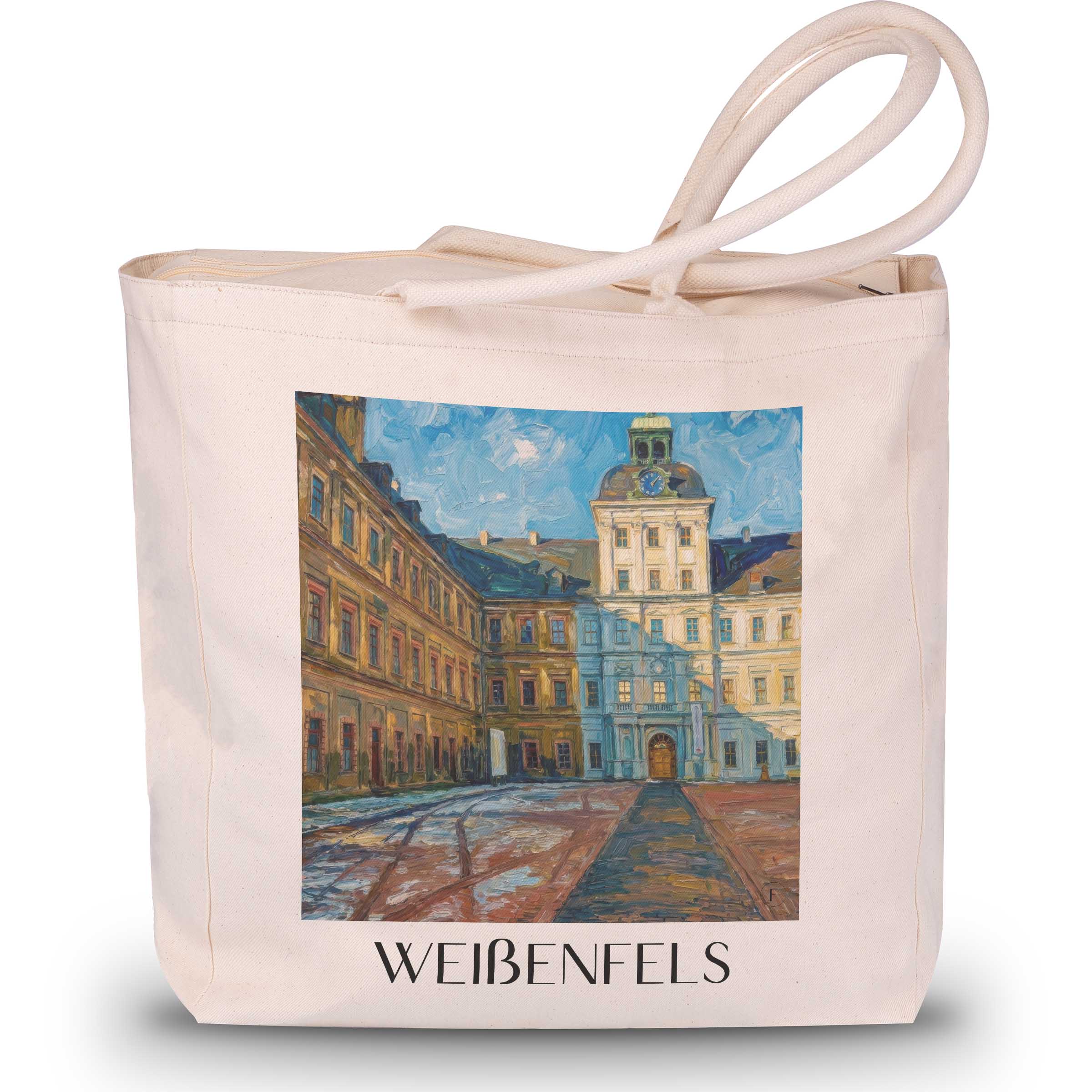 Weißenfels Shopping Tasche - Sachsen-Anhalt - Deutschland Tote Bag - Einkaufstasche im Ölgemälde Stil