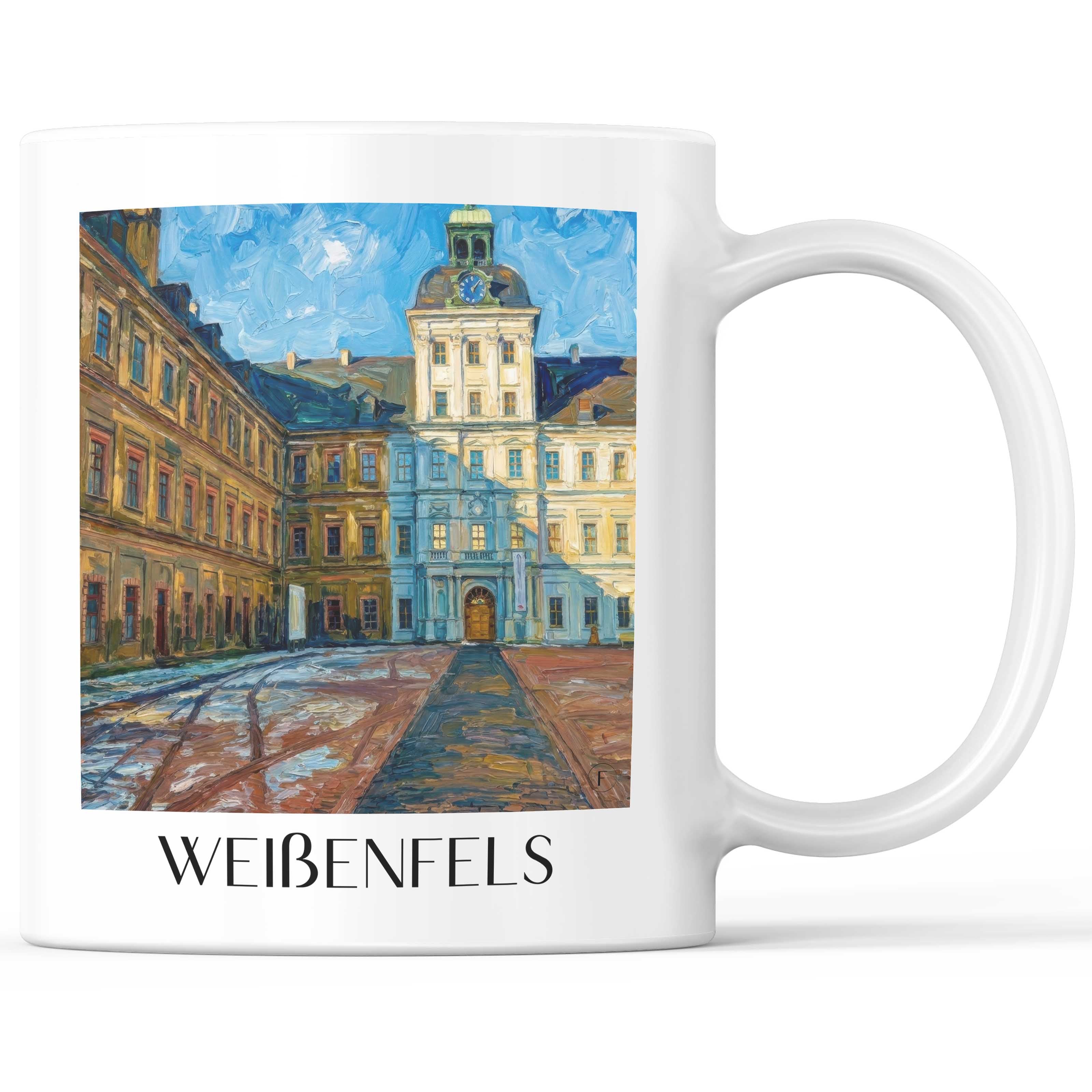Weißenfels Kaffeebecher - Sachsen-Anhalt - Deutschland Becher - Kaffeetasse im Ölgemälde Stil