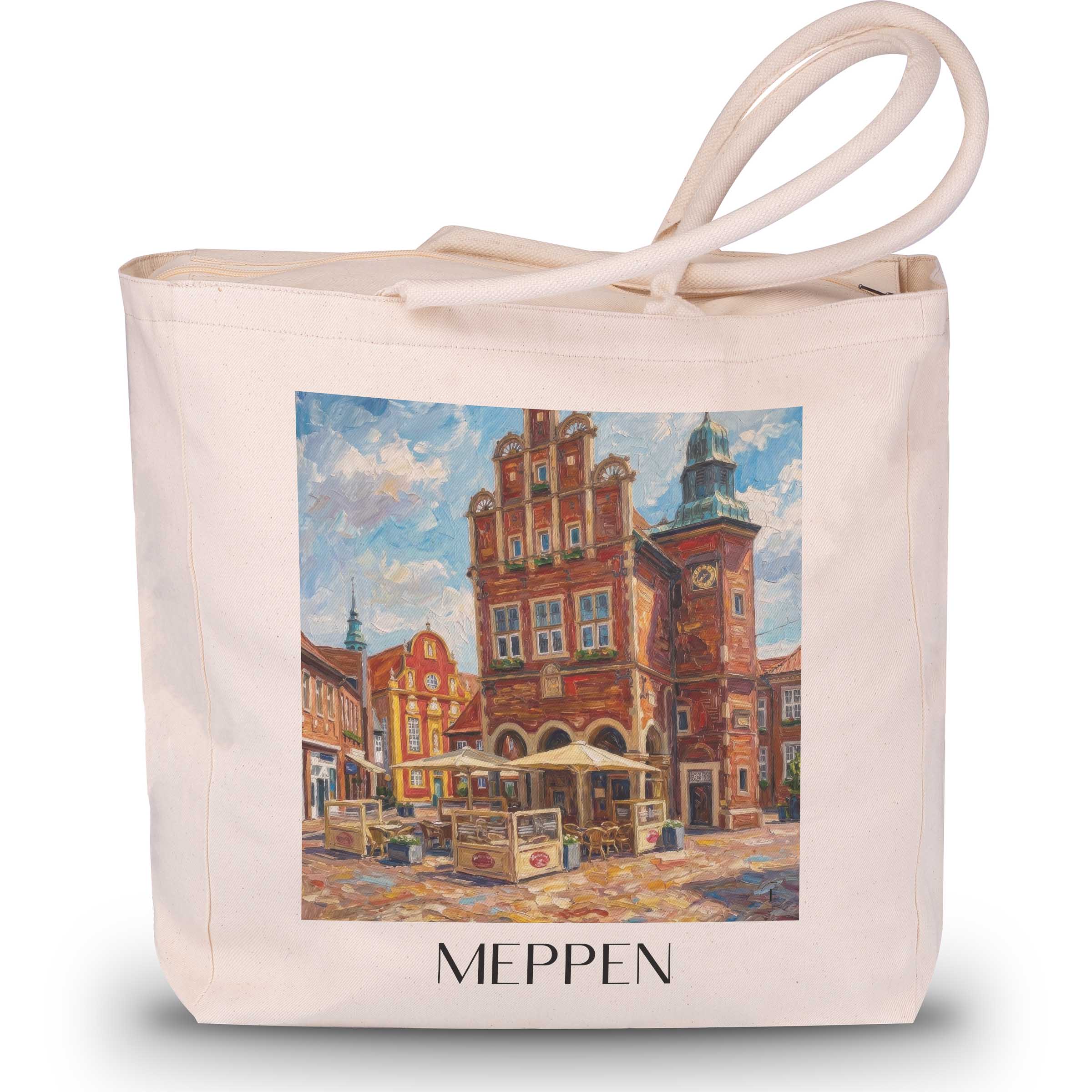 meppen-niedersachsen-deutschland-einkaufstasche-oil-painting-oelgemaelde
