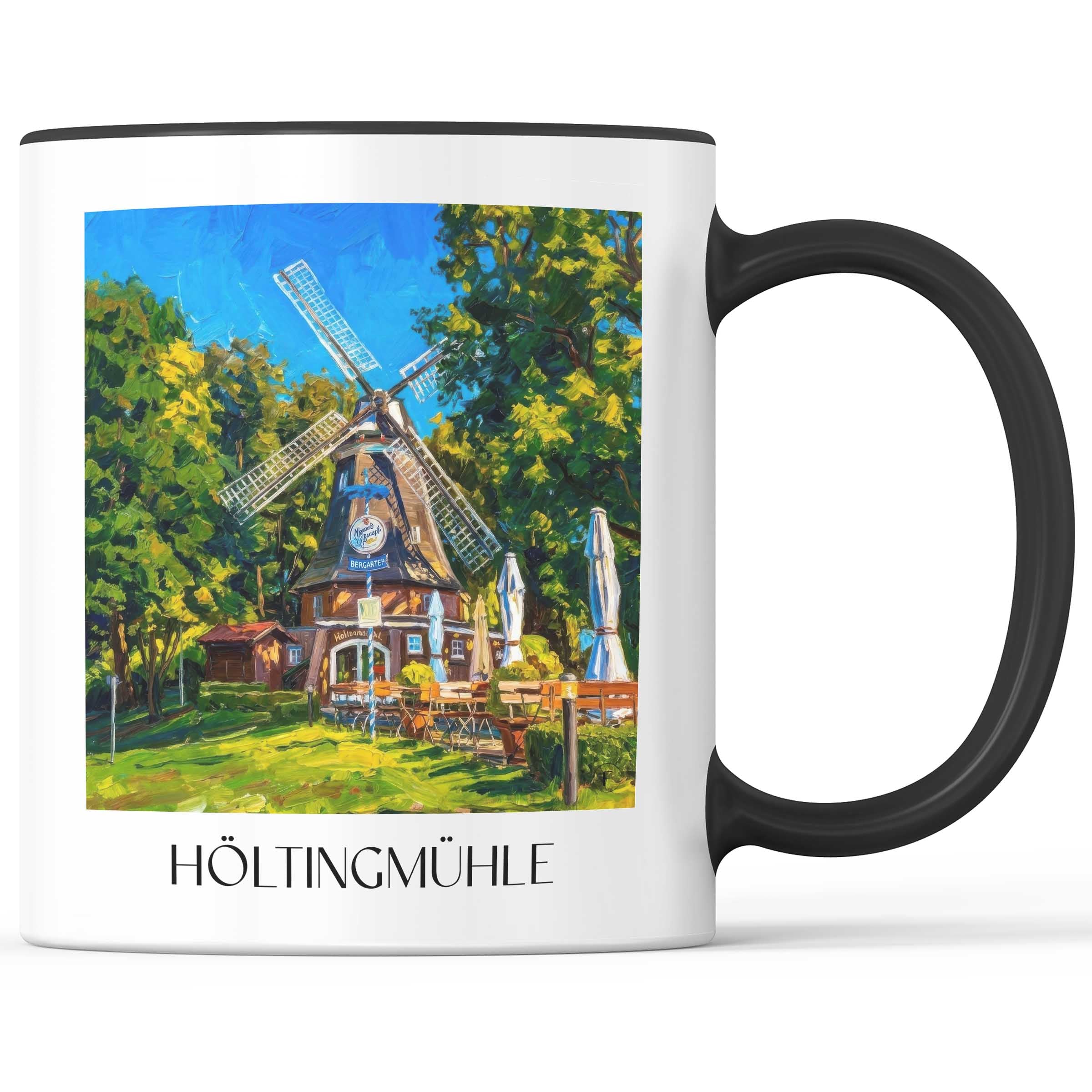 Höltingmühle Kaffeebecher - Meppen - Deutschland Becher - Kaffeetasse im Ölgemälde Stil
