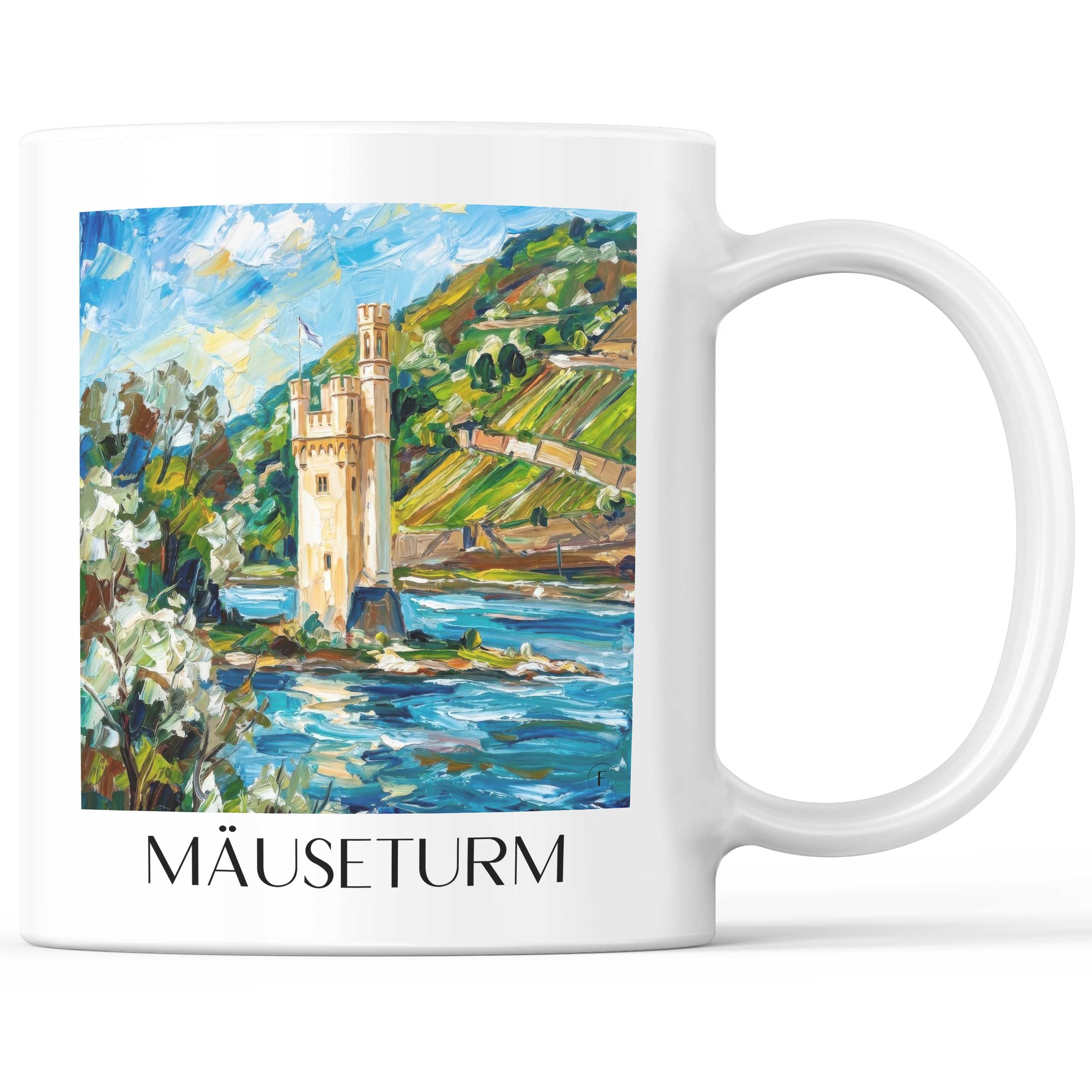 Bingen am Rhein Kaffeebecher - Bingen am Rhein - Deutschland Becher - Kaffeetasse im Ölgemälde Stil