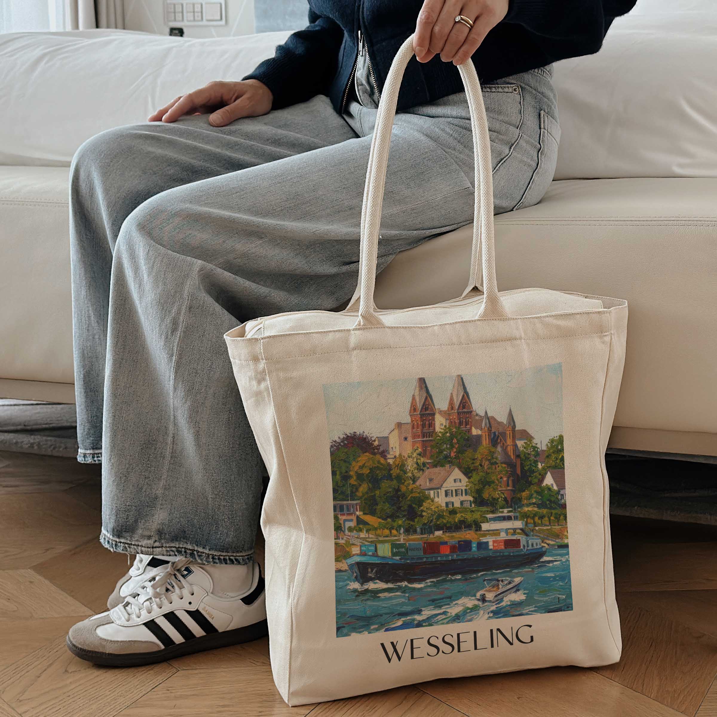 wesseling-rheinland-deutschland-einkaufstasche-oil-painting-oelgemaelde
