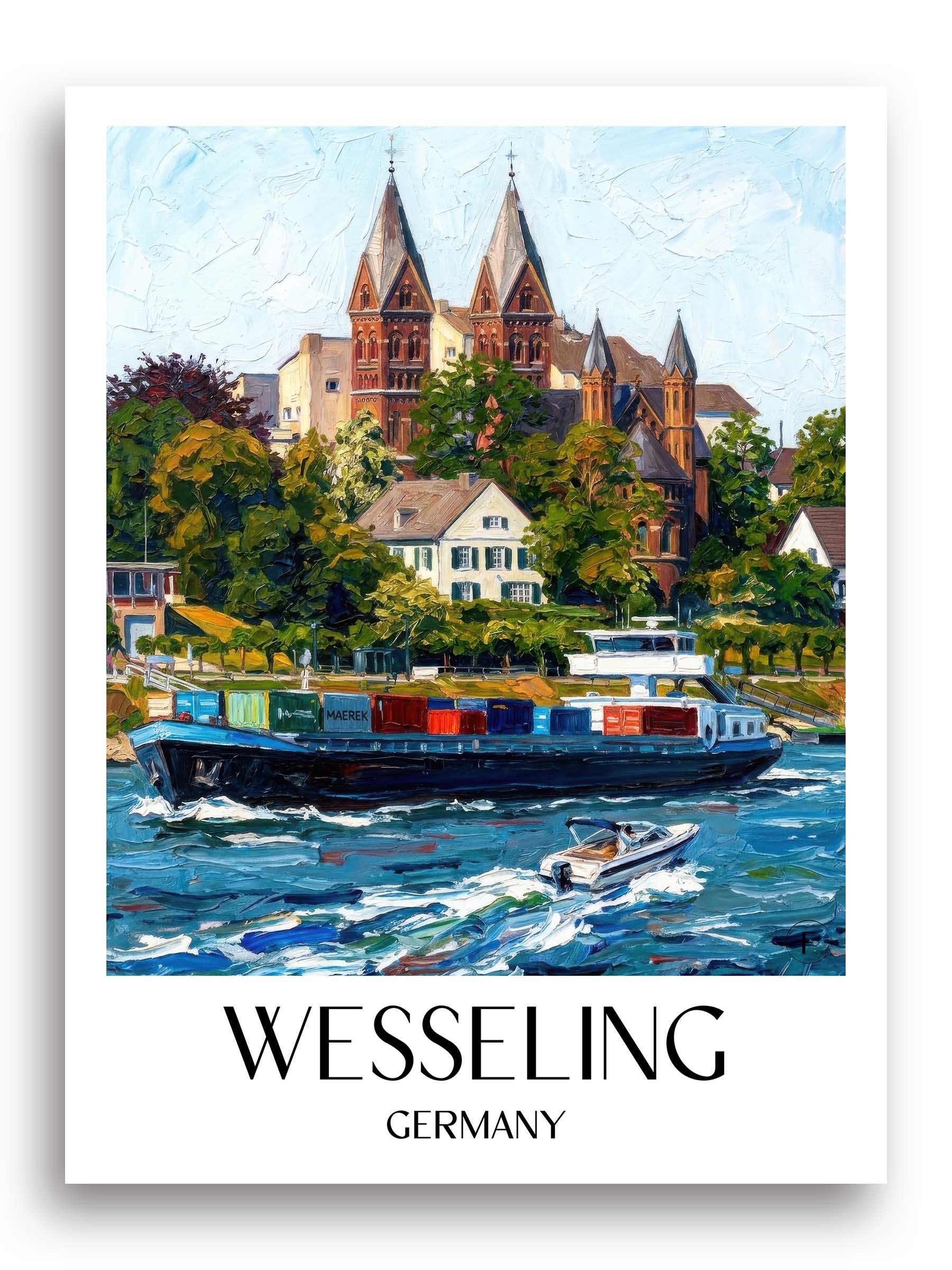 Wesseling Poster - Rheinland - Deutschland Kunstdruck - Ölgemälde von A4 bis A1