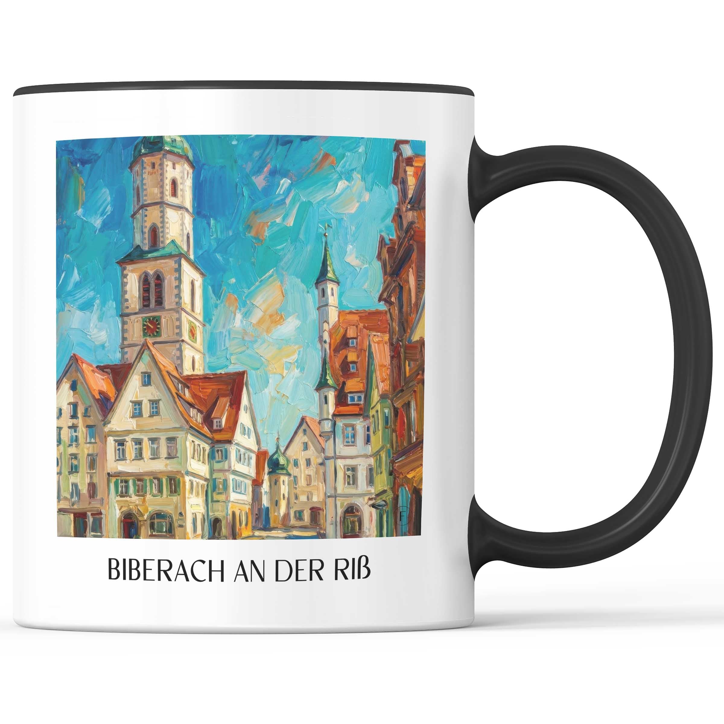 Biberach an der Riß Kaffeebecher - Oberschwaben - Deutschland Becher - Kaffeetasse im Ölgemälde Stil