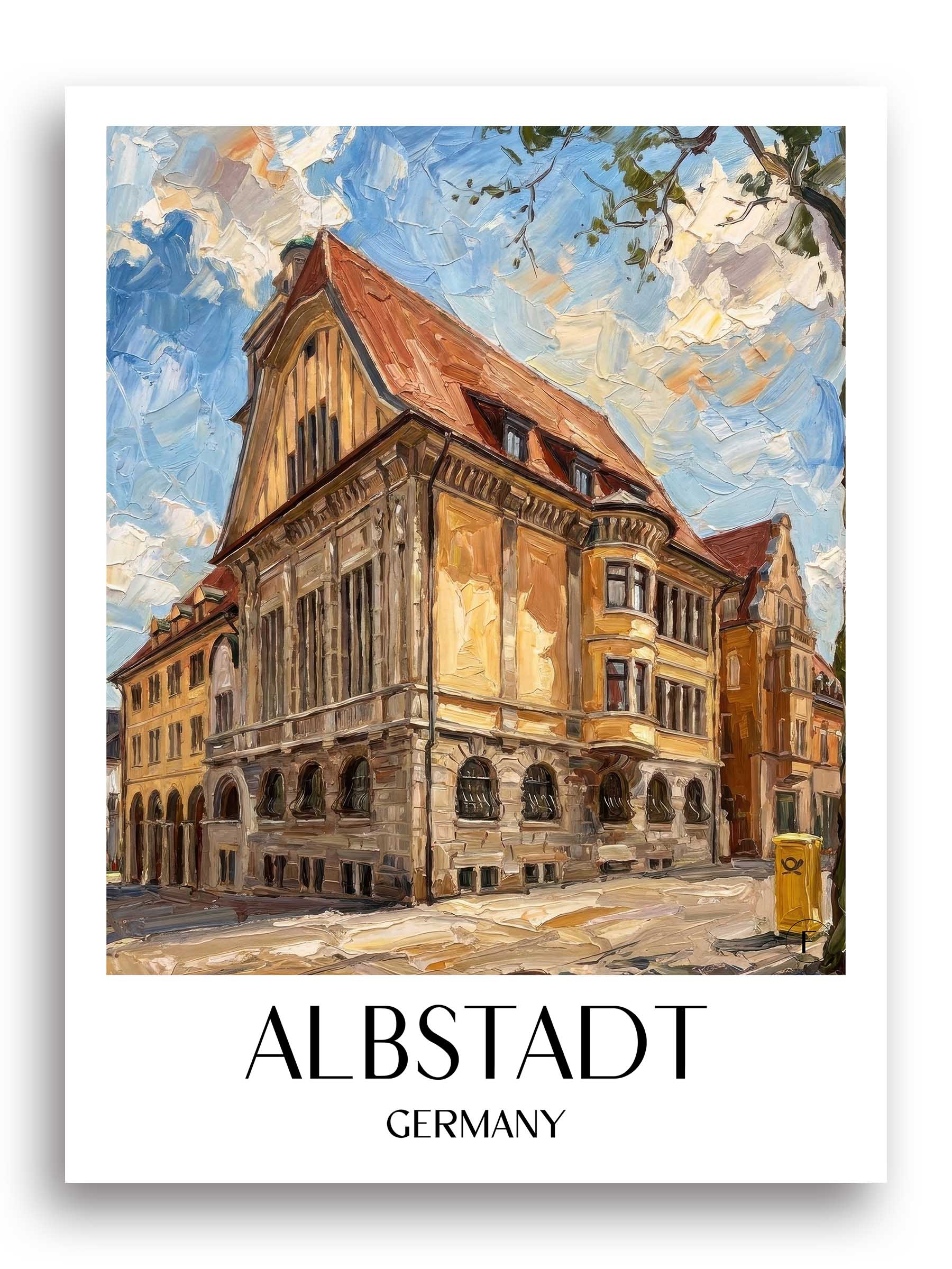 Albstadt Poster - Schwäbische Alb - Deutschland Kunstdruck - Ölgemälde von A4 bis A1