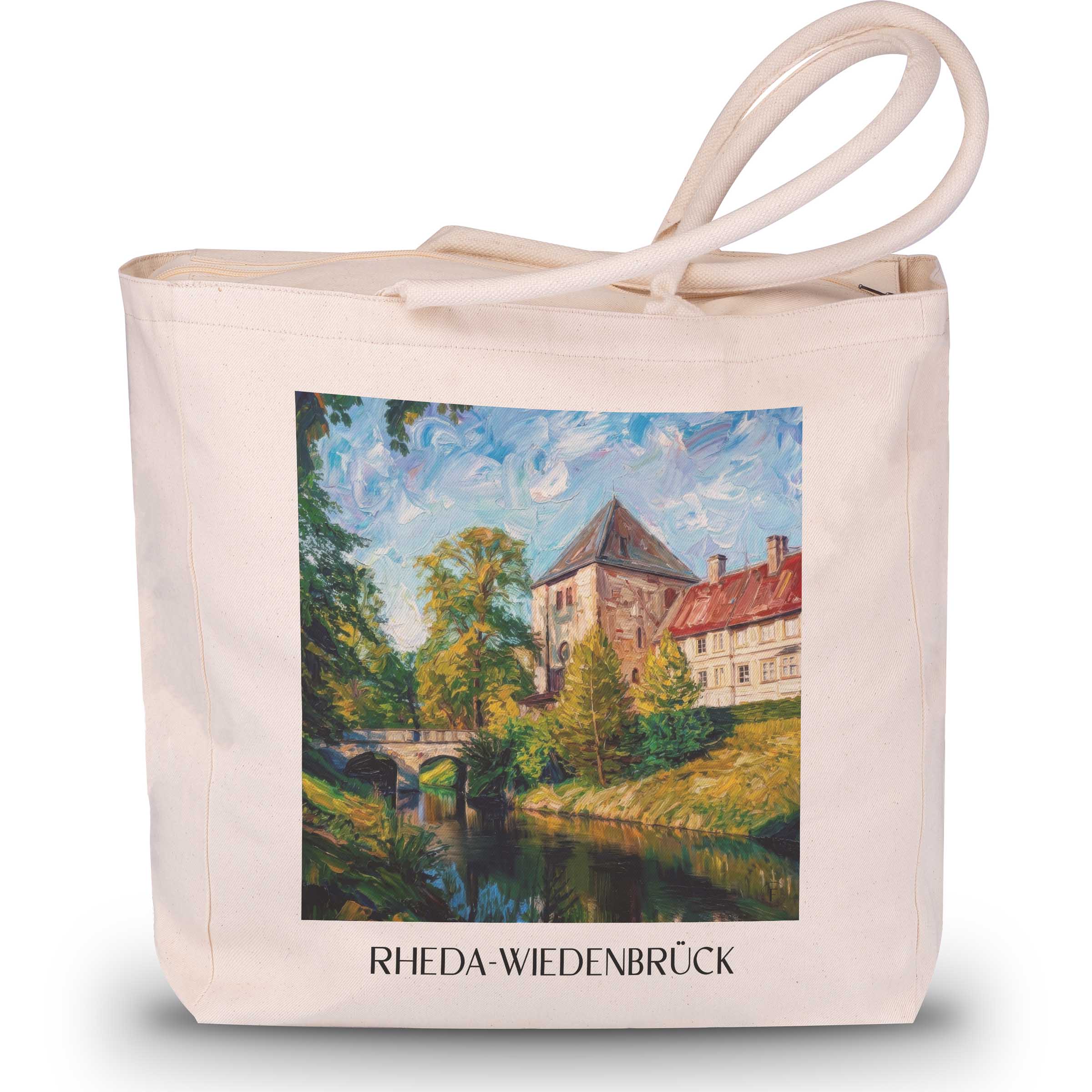Rheda-Wiedenbrück Shopping Tasche - Ostwestfalen - Deutschland Tote Bag - Einkaufstasche im Ölgemälde Stil