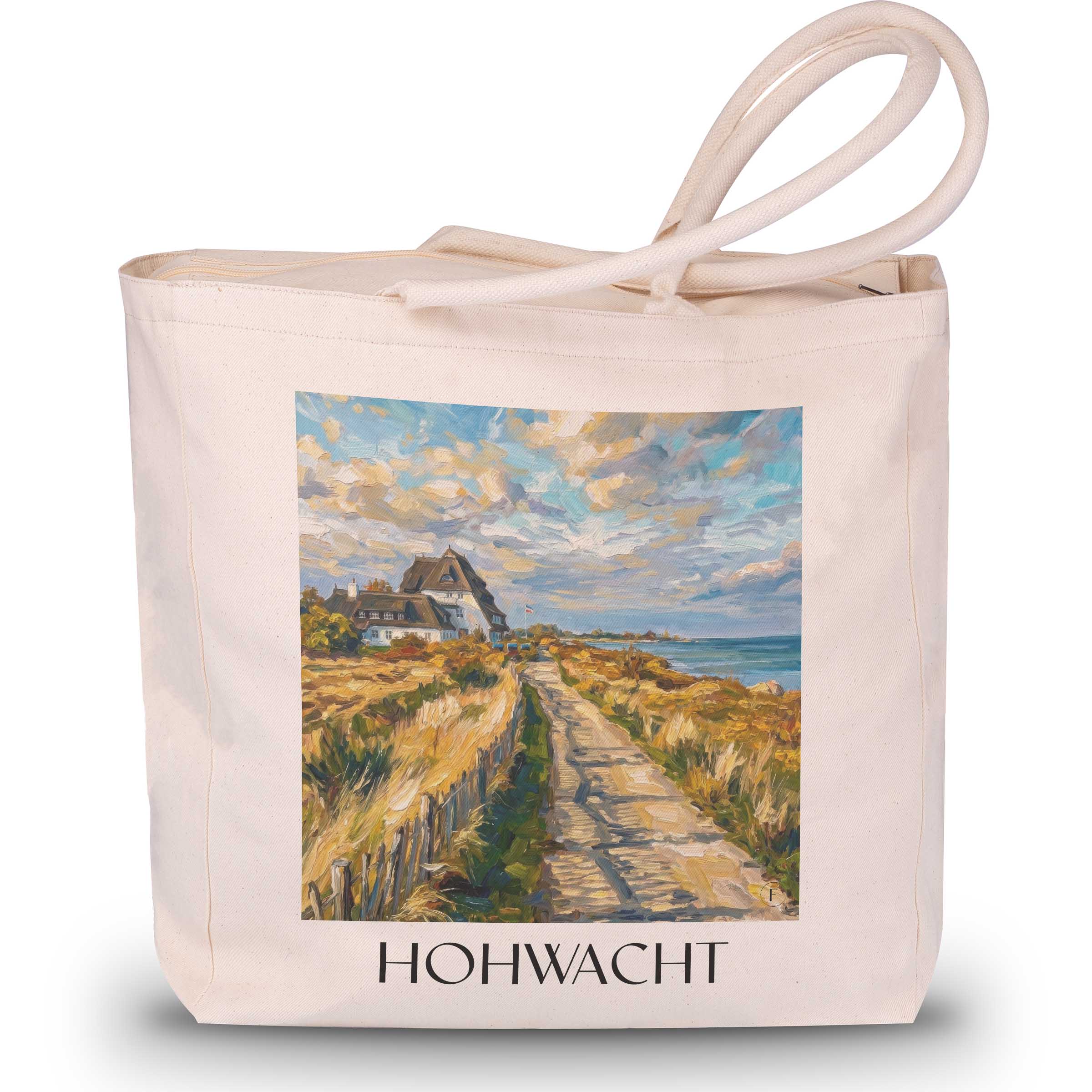 hohwacht-holstein-deutschland-einkaufstasche-oil-painting-oelgemaelde