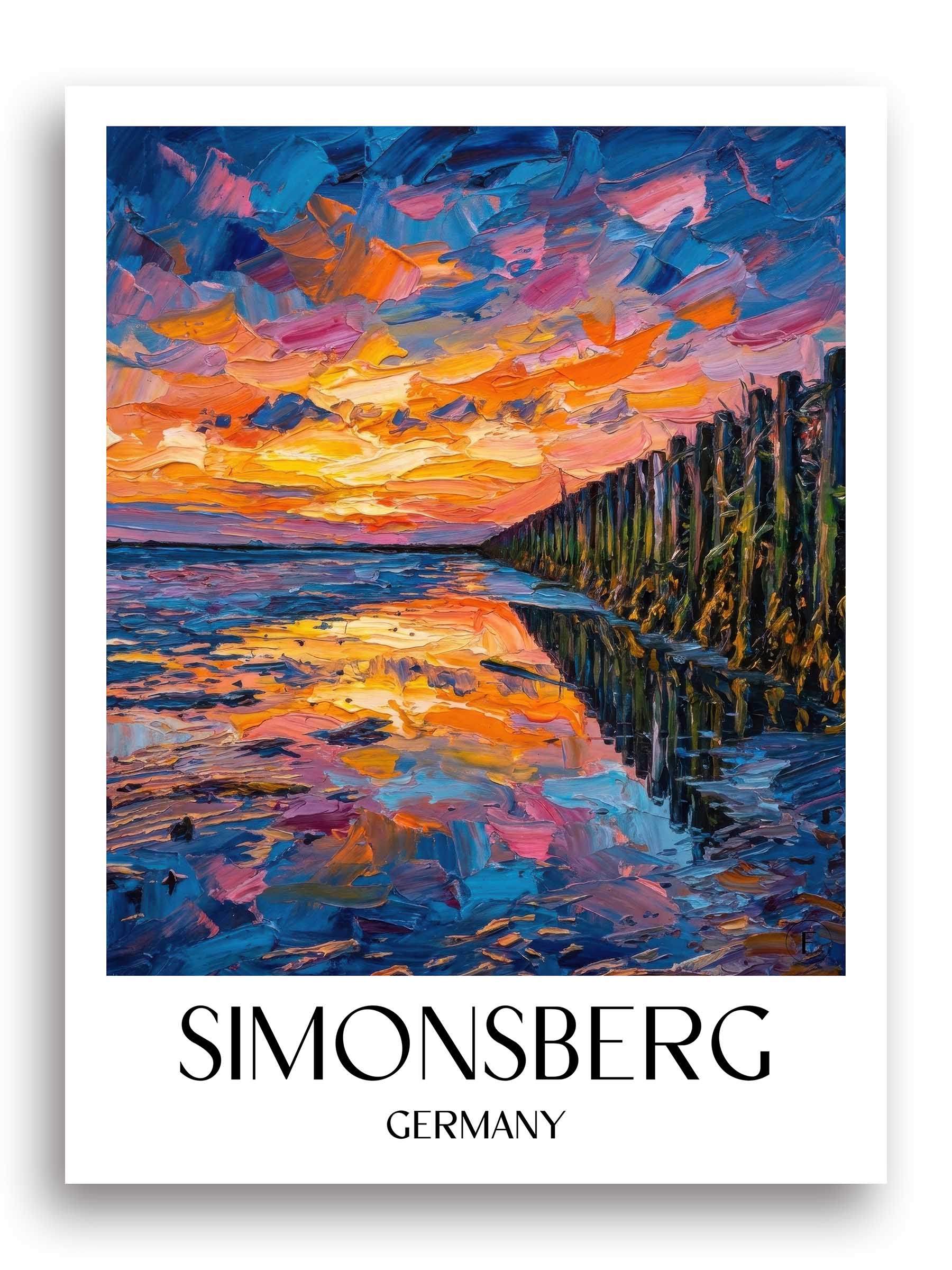 Simonsberg Poster - Nordfriesland - Deutschland Kunstdruck - Ölgemälde von A4 bis A1