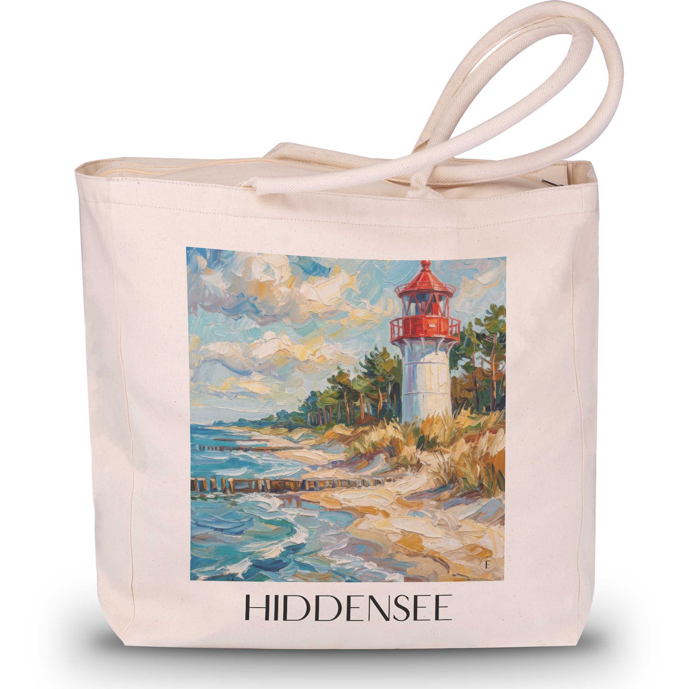 Hiddensee Shopping Tasche - Vorpommern - Deutschland Tote Bag - Einkaufstasche im Ölgemälde Stil