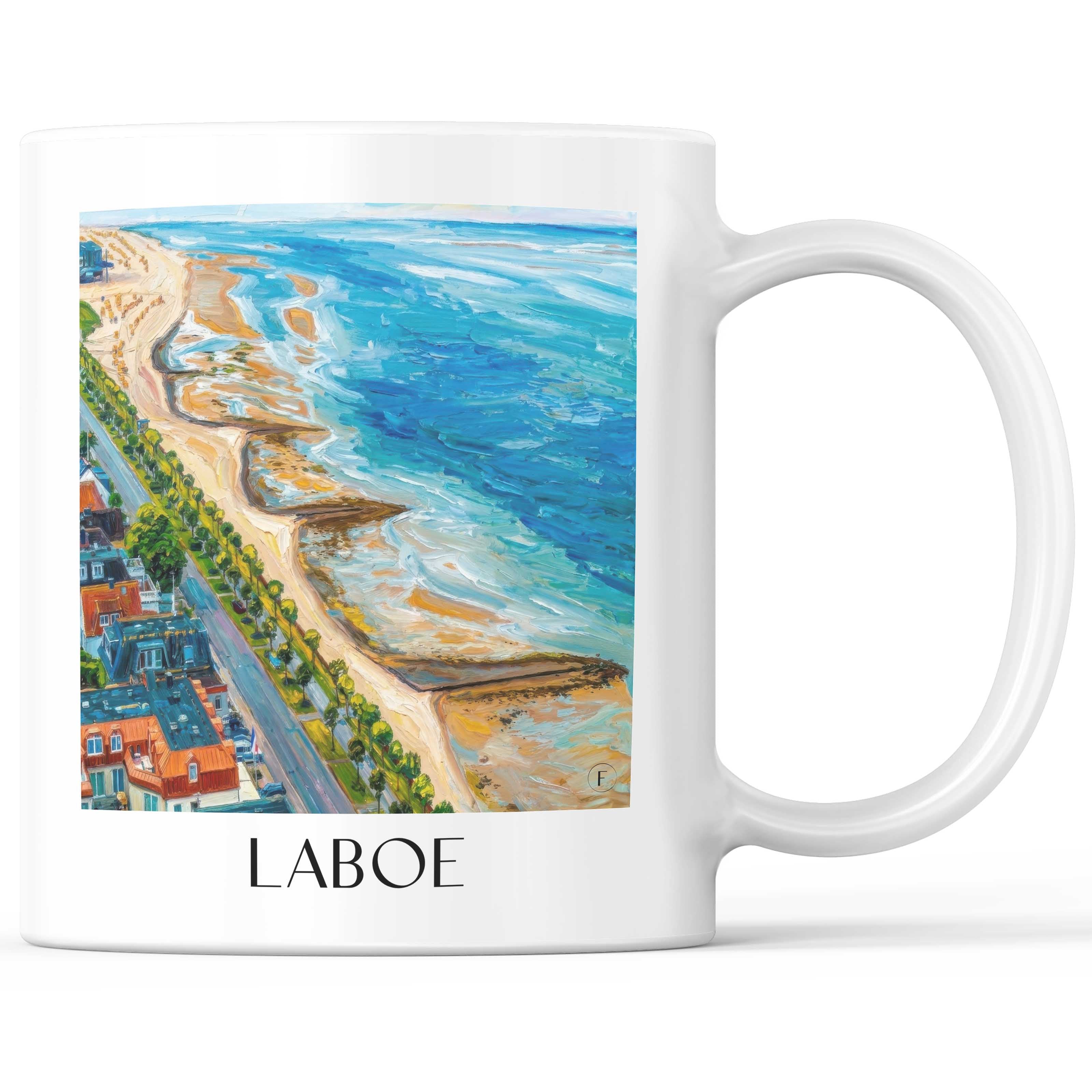 Laboe Kaffeebecher - Schleswig-Holstein - Deutschland Becher - Kaffeetasse im Ölgemälde Stil