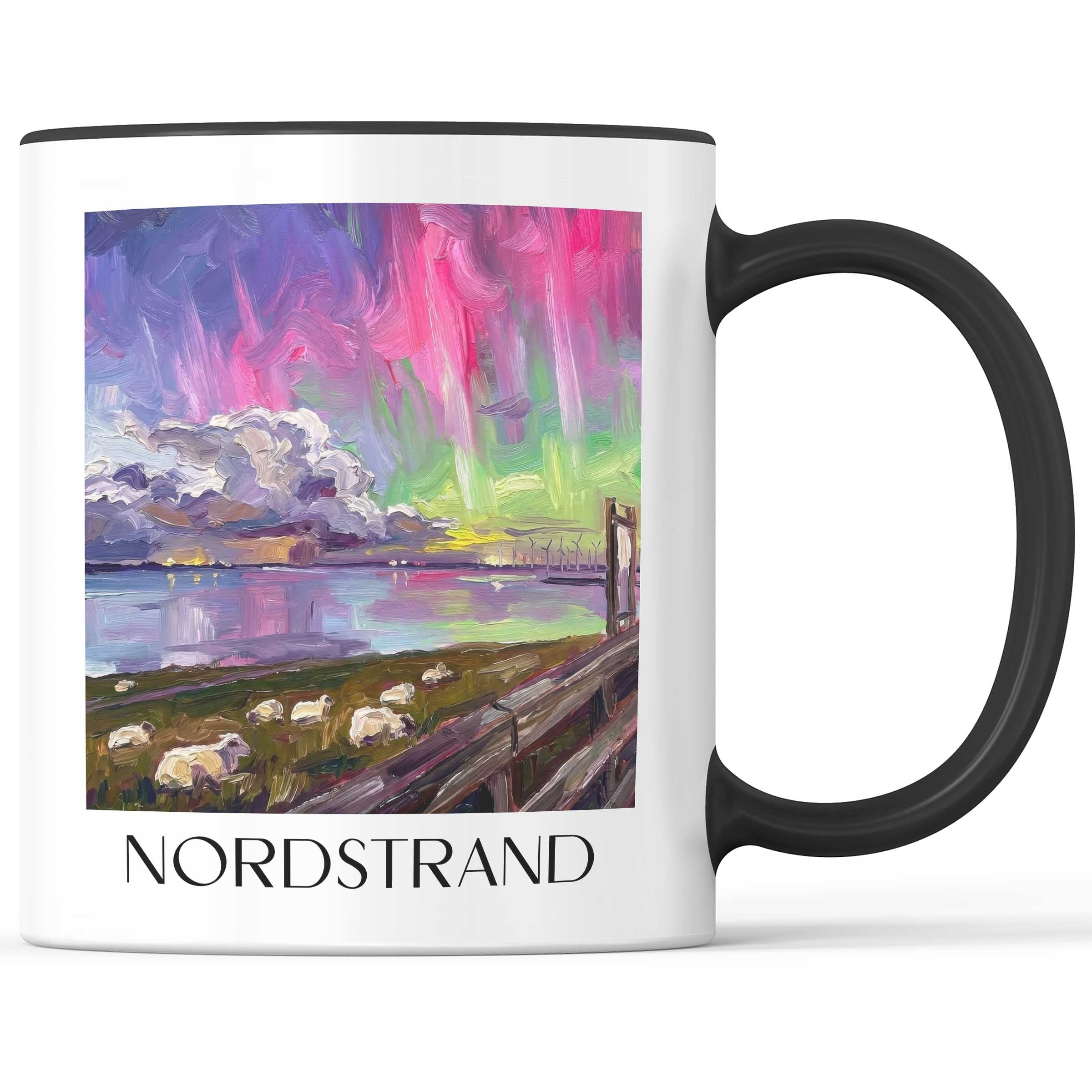Nordstrand Kaffeebecher - Nordfriesland - Deutschland Becher - Kaffeetasse im Ölgemälde Stil