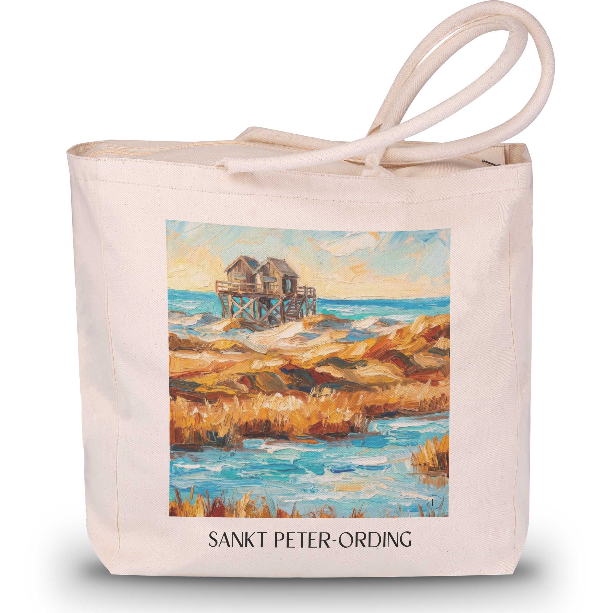 sankt-peter-ording-schleswig-holstein-deutschland-einkaufstasche-oil-painting-oelgemaelde