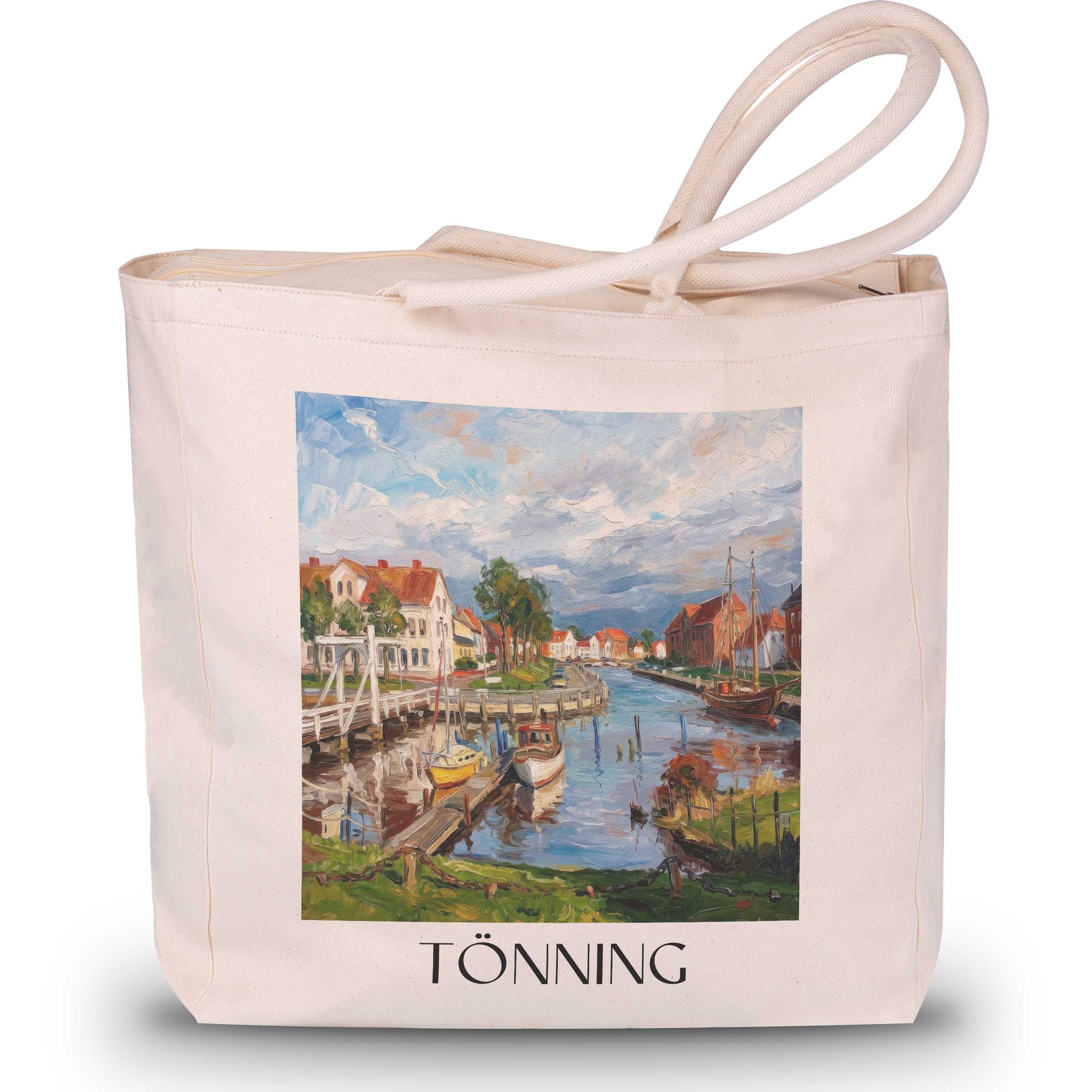 tönning-schleswig-holstein-deutschland-einkaufstasche-oil-painting-oelgemaelde