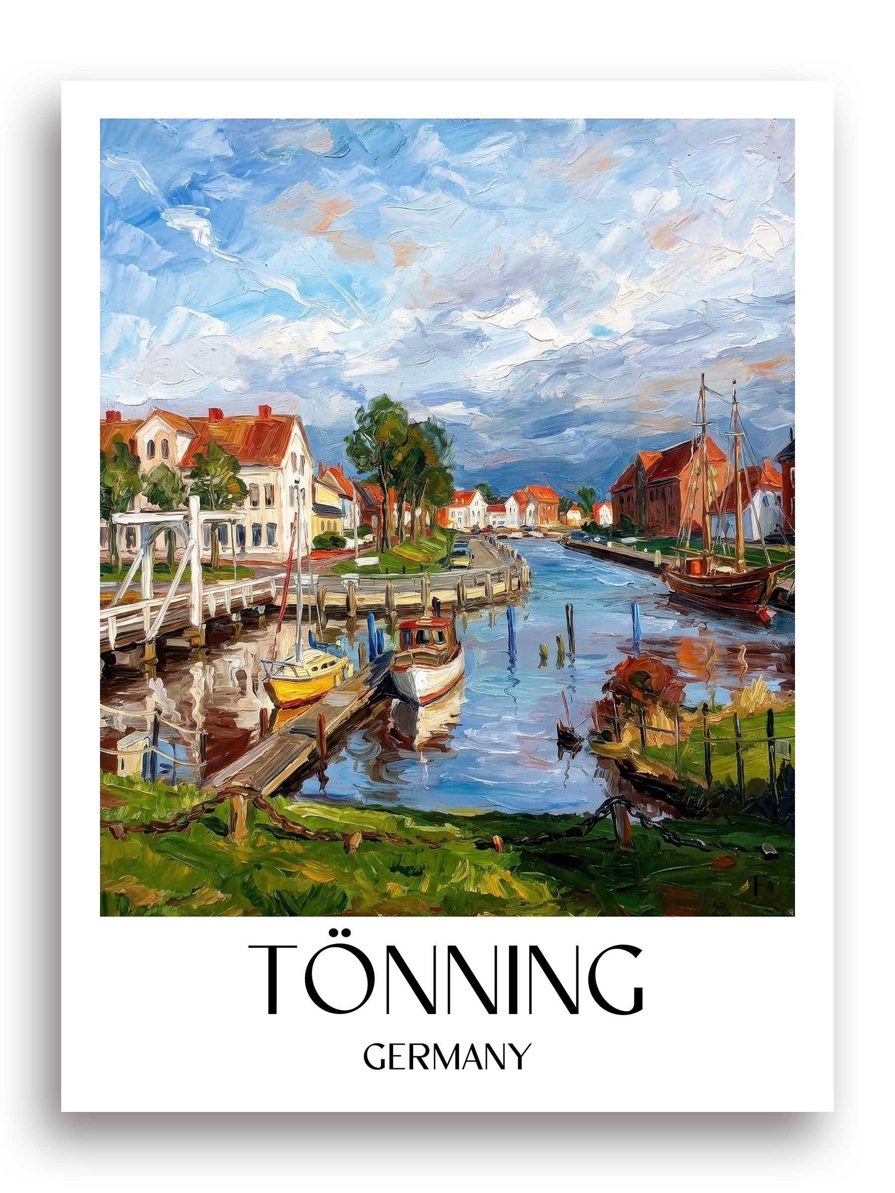 Tönning Poster - Schleswig-Holstein - Deutschland Kunstdruck - Ölgemälde von A4 bis A1