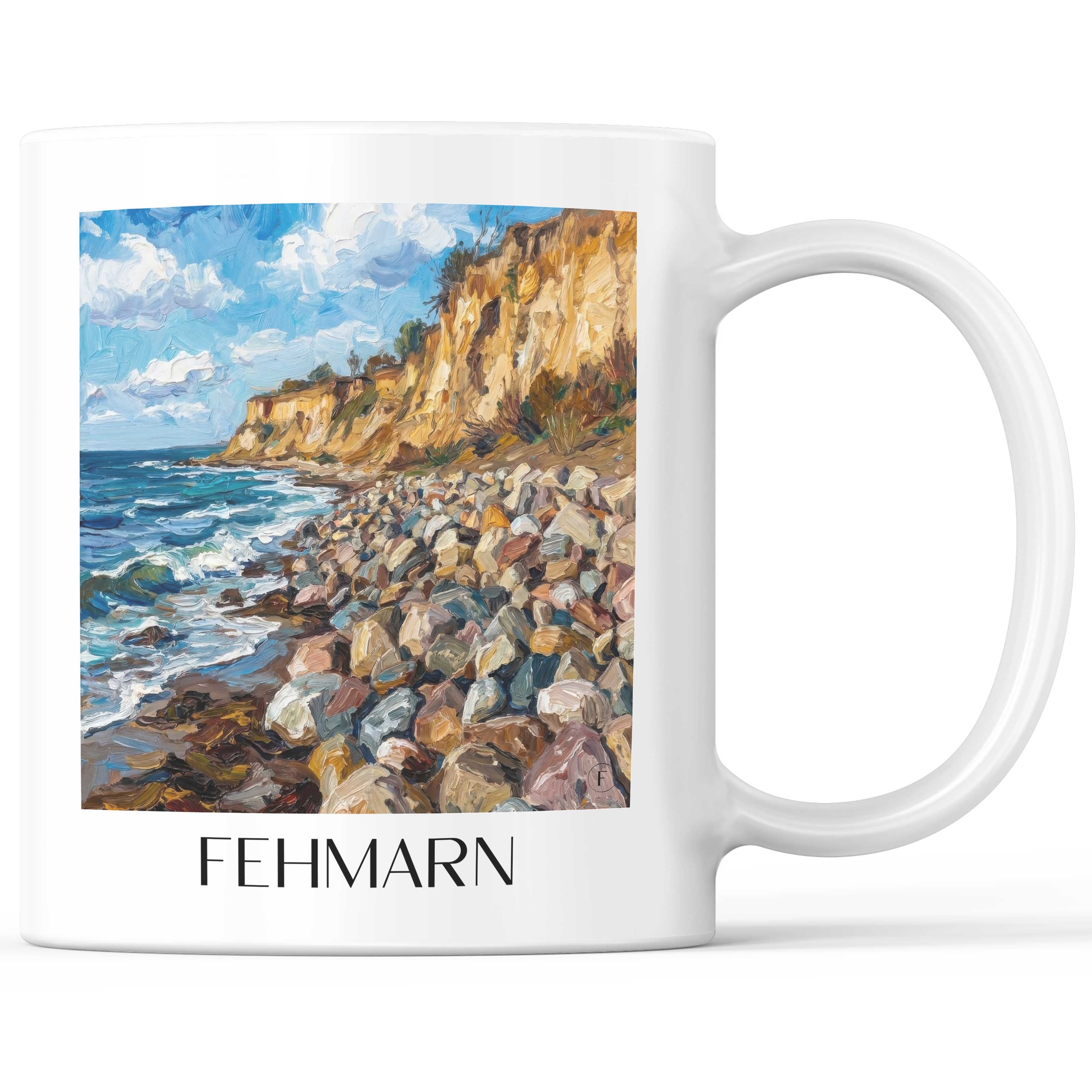 Fehmarn Kaffeebecher - Ostholstein - Deutschland Becher - Kaffeetasse im Ölgemälde Stil
