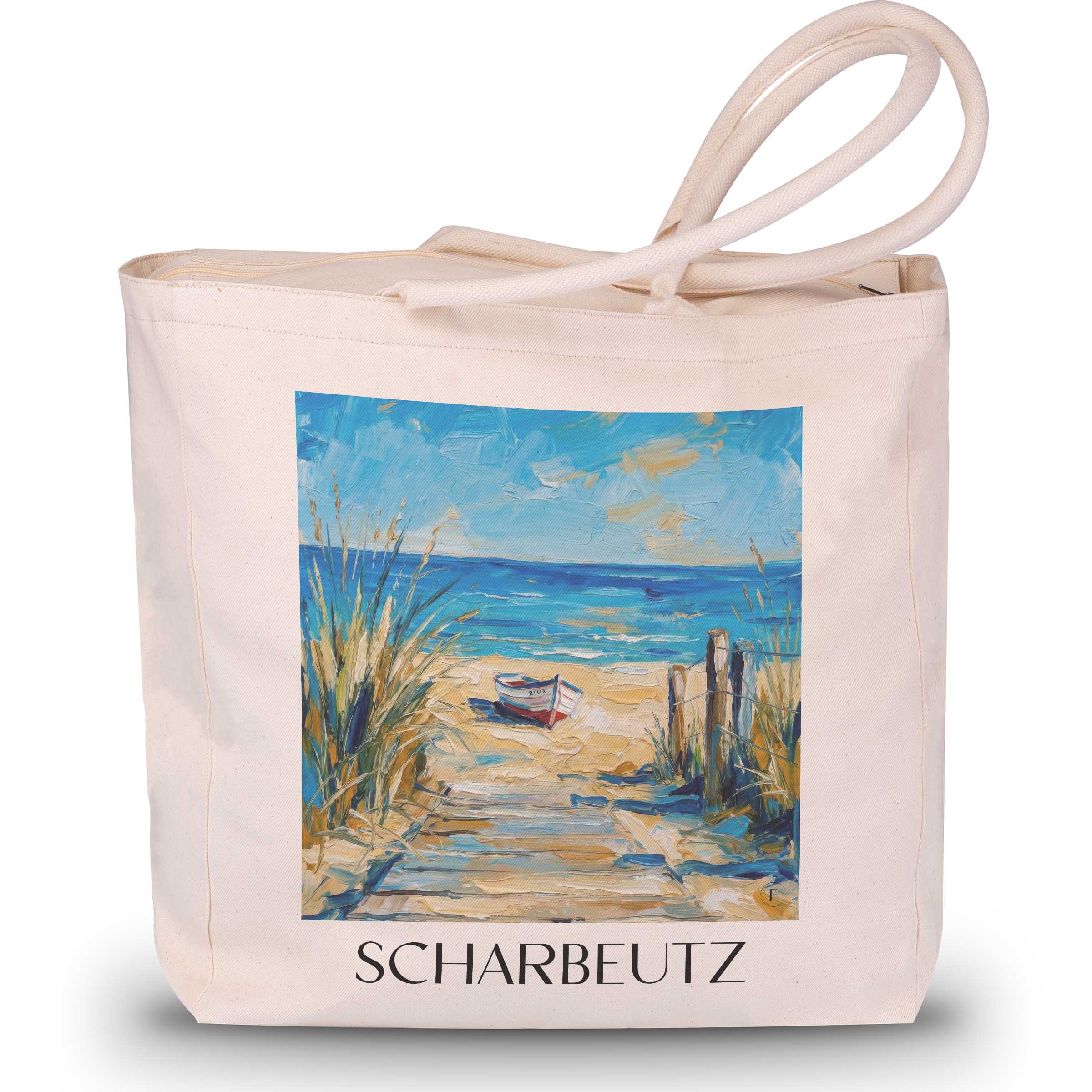 Scharbeutz Shopping Tasche - Ostholstein - Deutschland Tote Bag - Einkaufstasche im Ölgemälde Stil