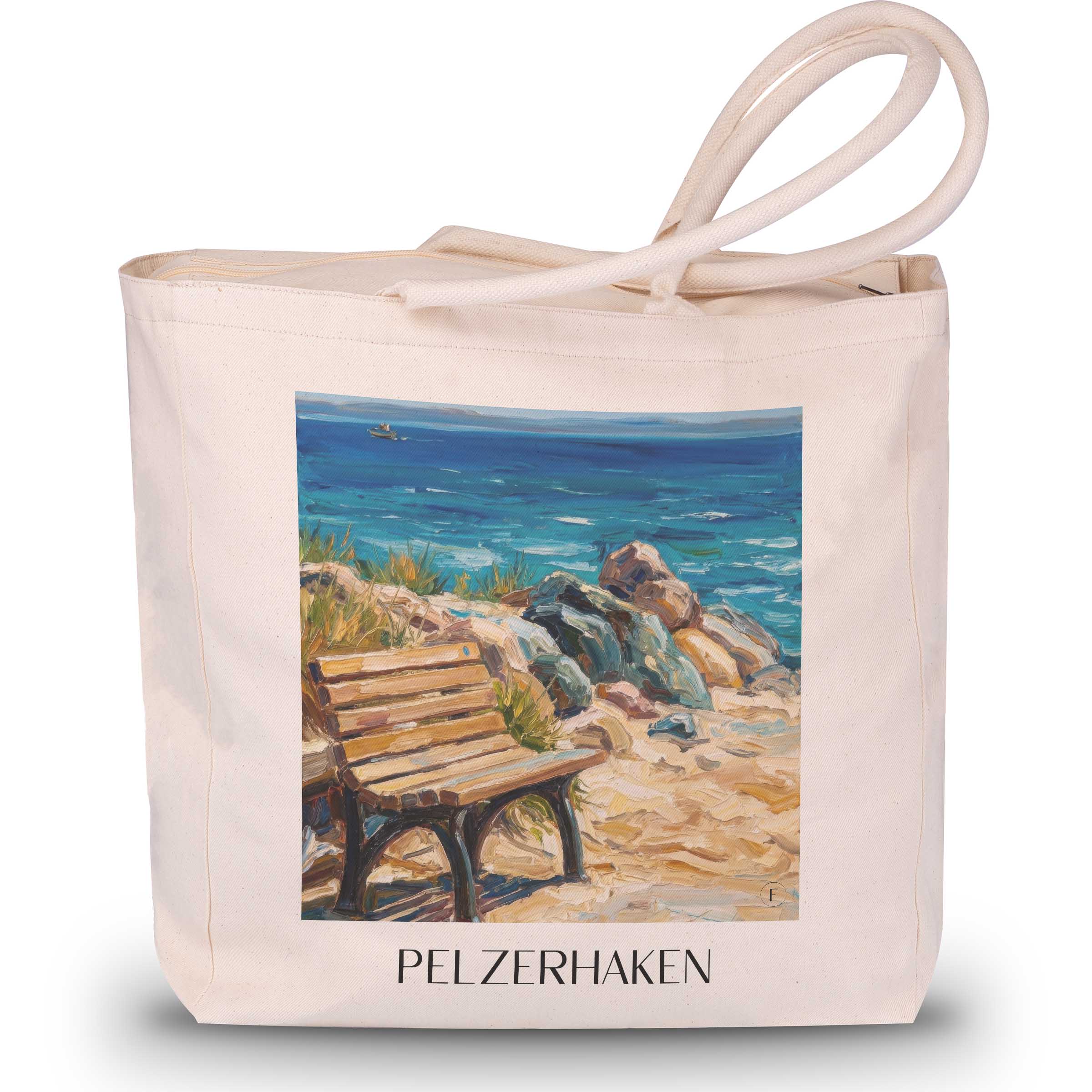 Pelzerhaken Shopping Tasche - Ostholstein - Deutschland Tote Bag - Einkaufstasche im Ölgemälde Stil