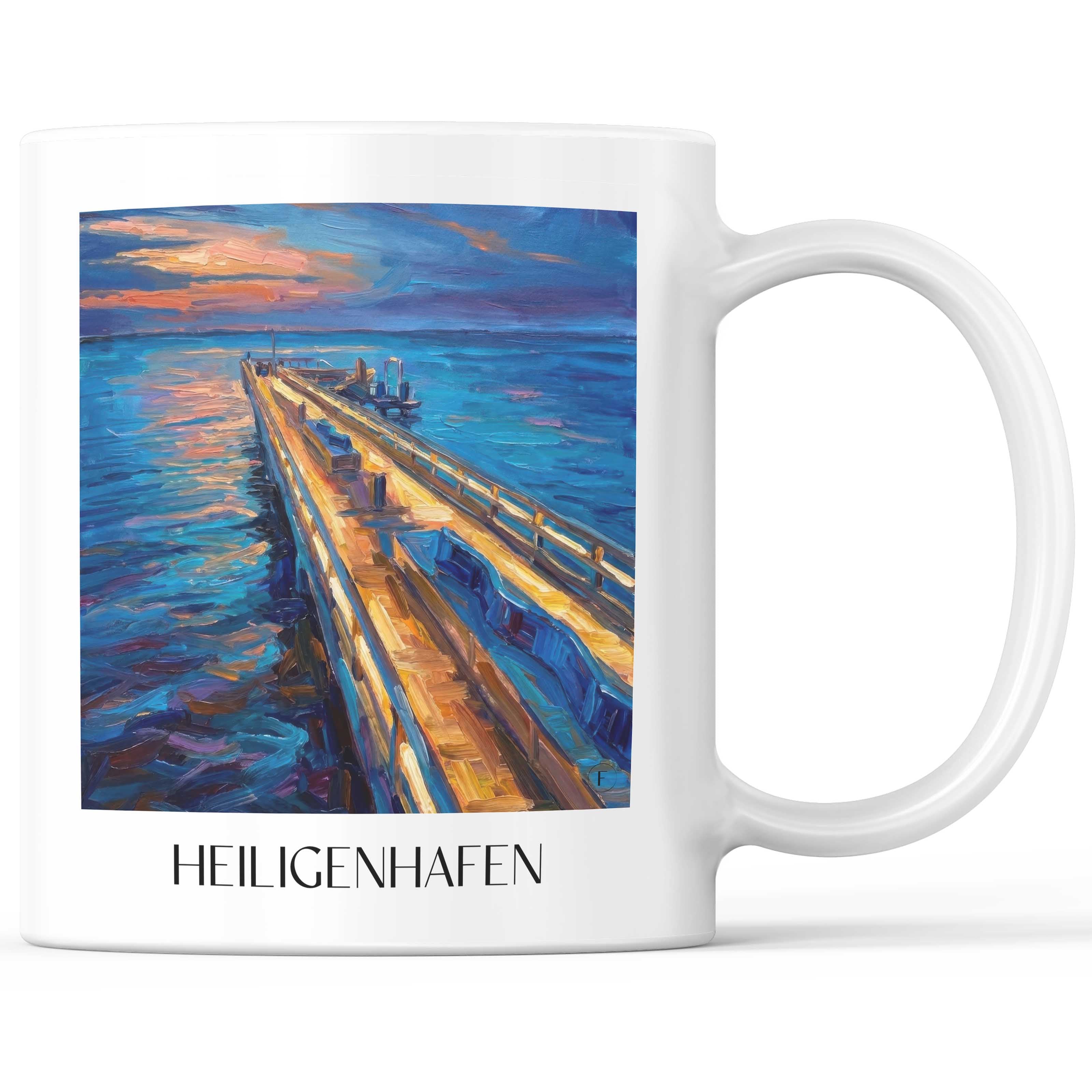 Heiligenhafen Kaffeebecher - Ostholstein - Deutschland Becher - Kaffeetasse im Ölgemälde Stil