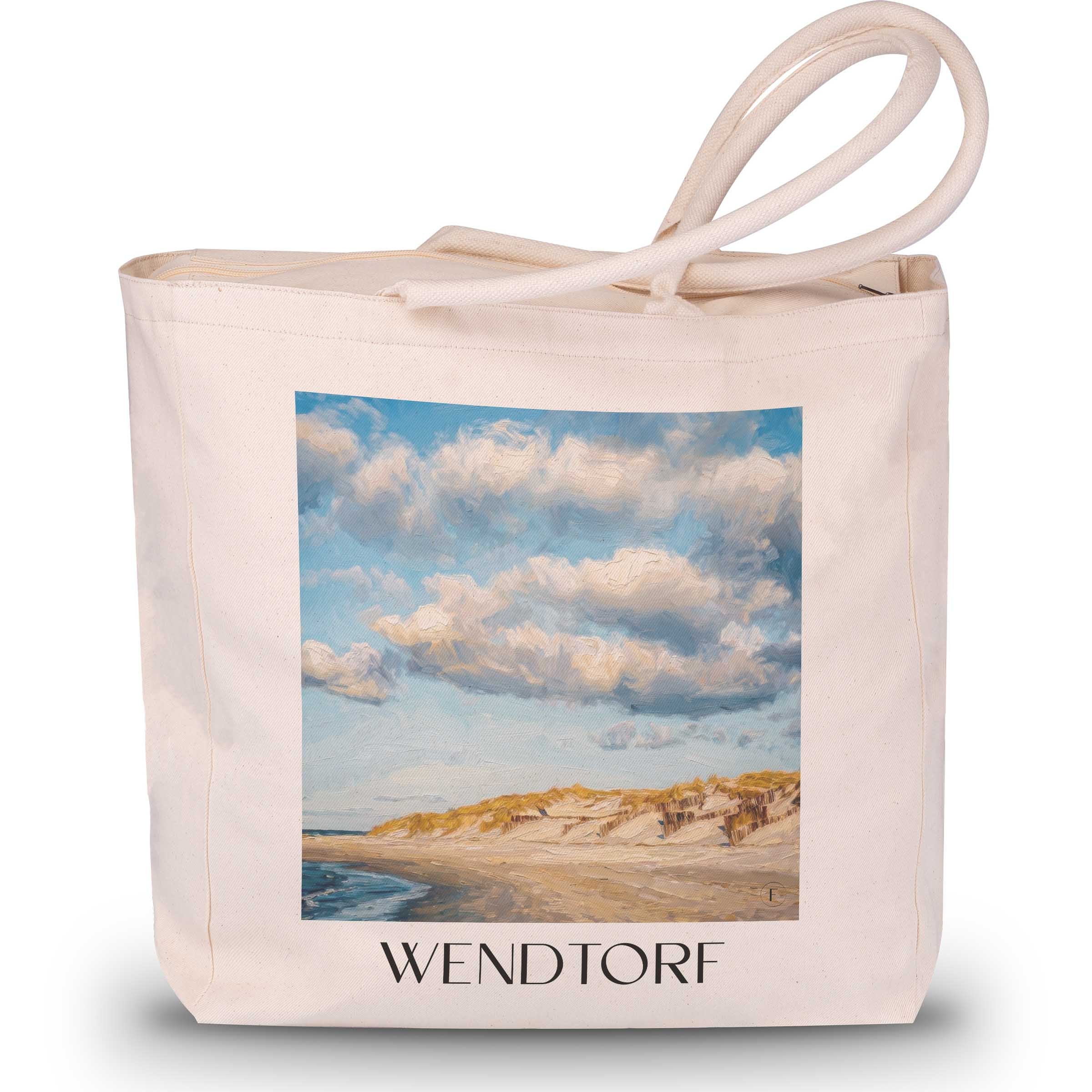 Wendtorf Shopping Tasche - Schleswig-Holstein - Deutschland Tote Bag - Einkaufstasche im Ölgemälde Stil