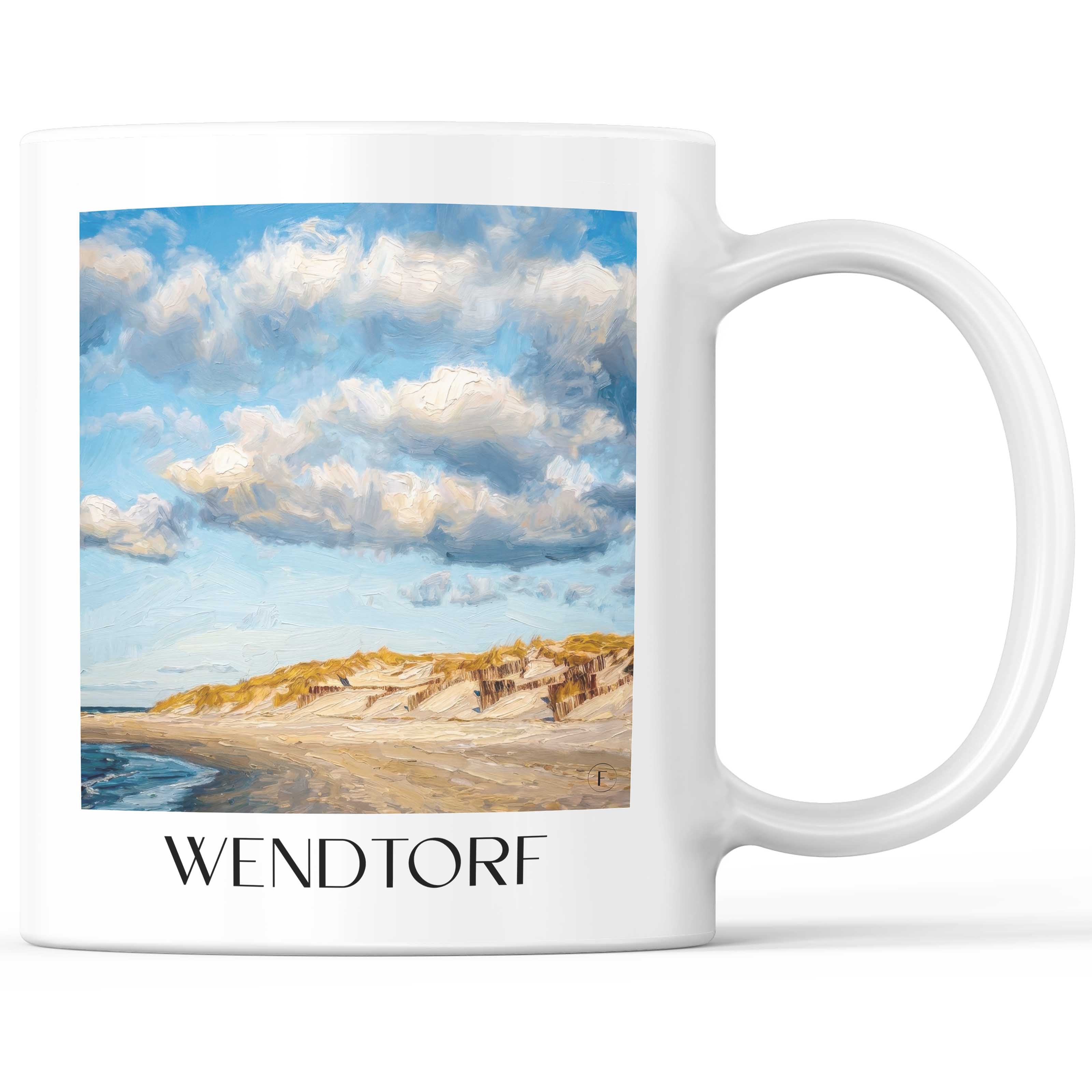 Wendtorf Kaffeebecher - Schleswig-Holstein - Deutschland Becher - Kaffeetasse im Ölgemälde Stil