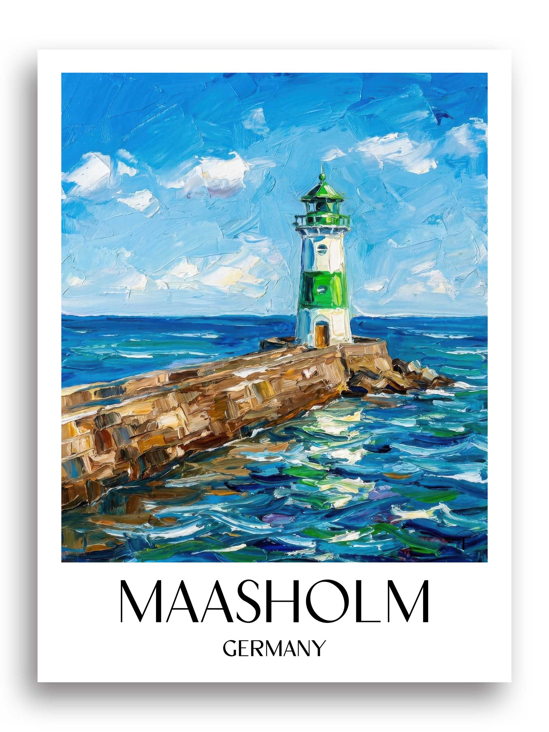 Maasholm Poster - Schleswig-Holstein - Deutschland Kunstdruck - Ölgemälde von A4 bis A1