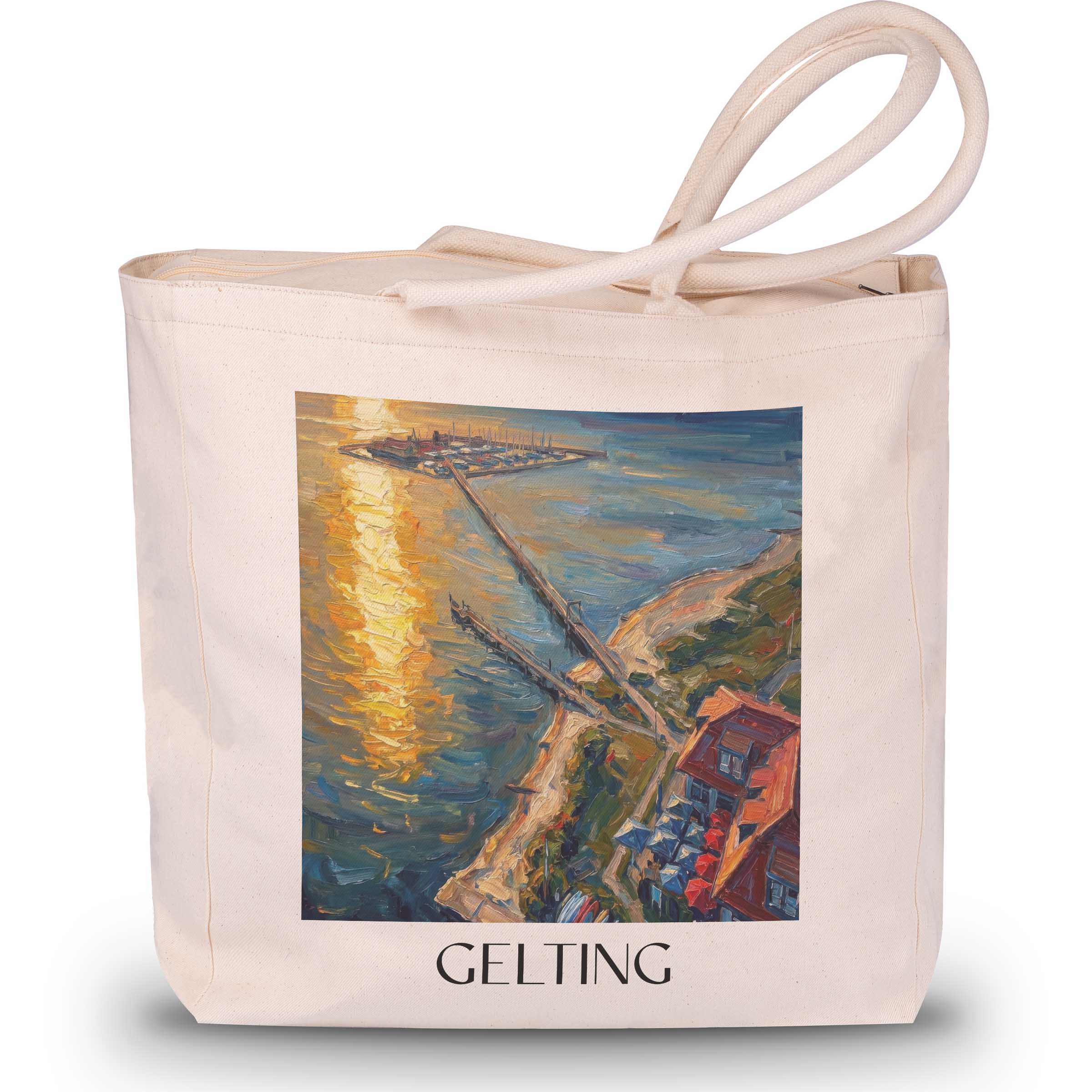 Gelting Shopping Tasche - Schleswig-Holstein - Deutschland Tote Bag - Einkaufstasche im Ölgemälde Stil
