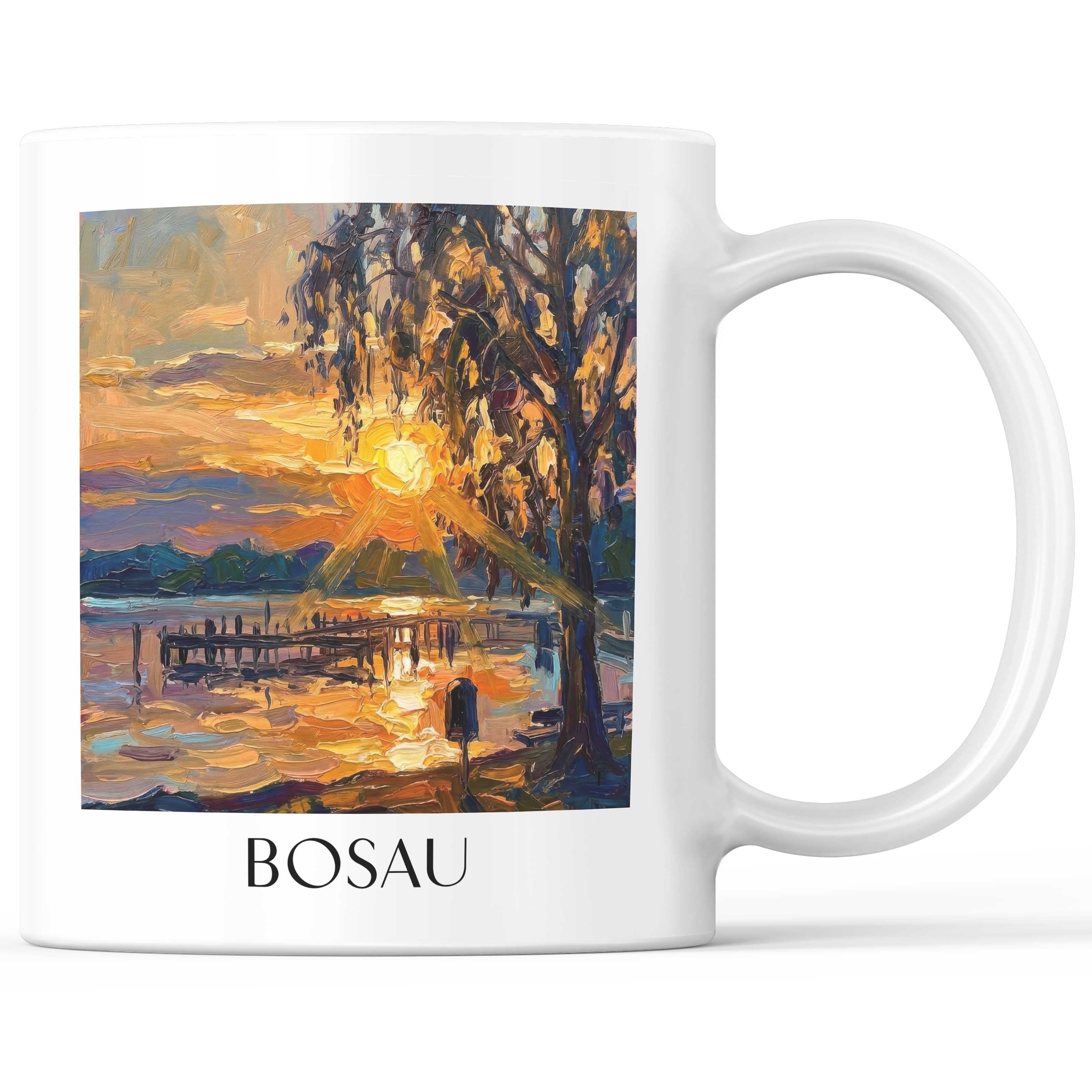 Bosau Kaffeebecher - Schleswig-Holstein - Deutschland Becher - Kaffeetasse im Ölgemälde Stil