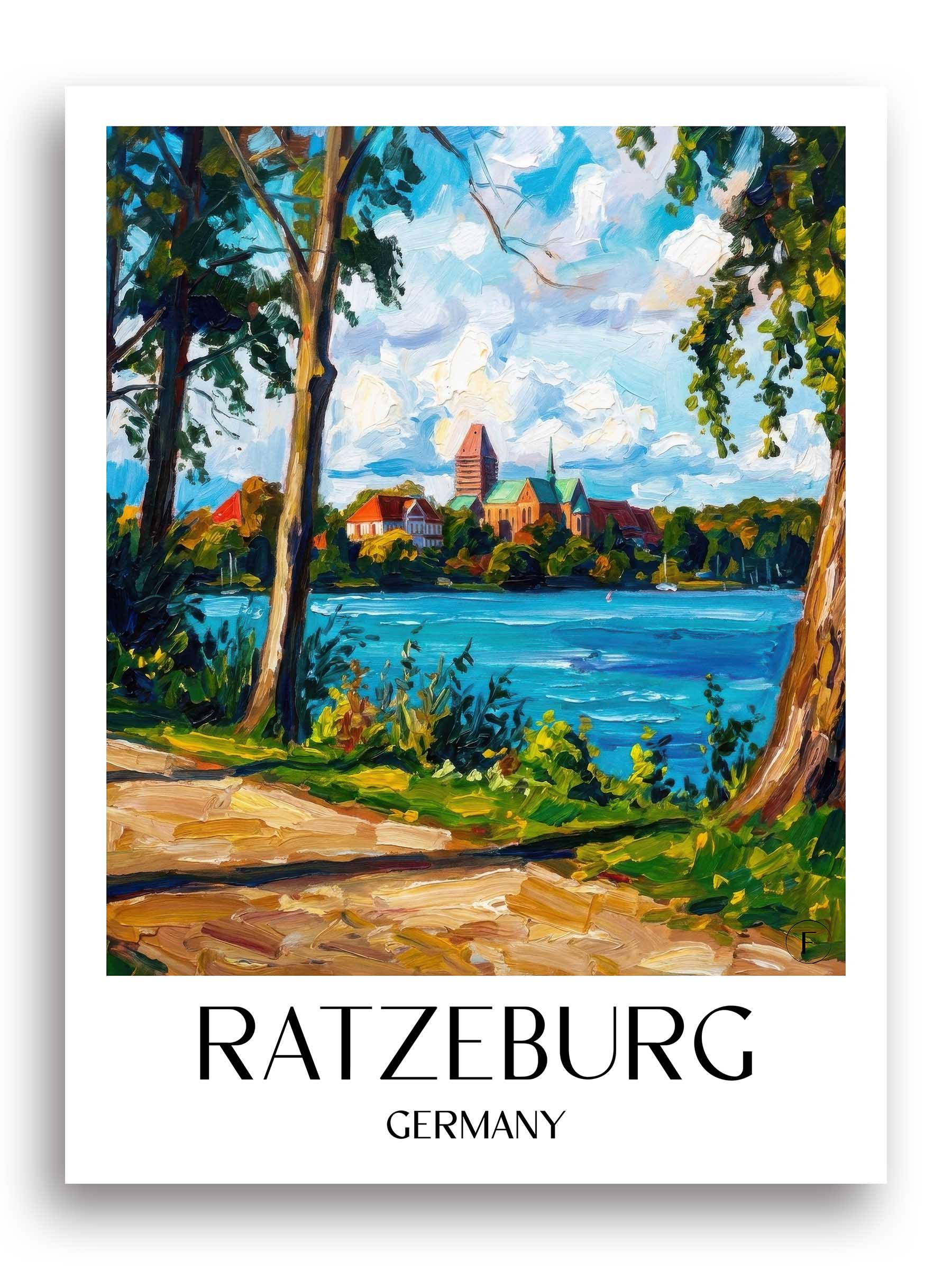 Ratzeburg Poster - Schleswig-Holstein - Deutschland Kunstdruck - Ölgemälde von A4 bis A1