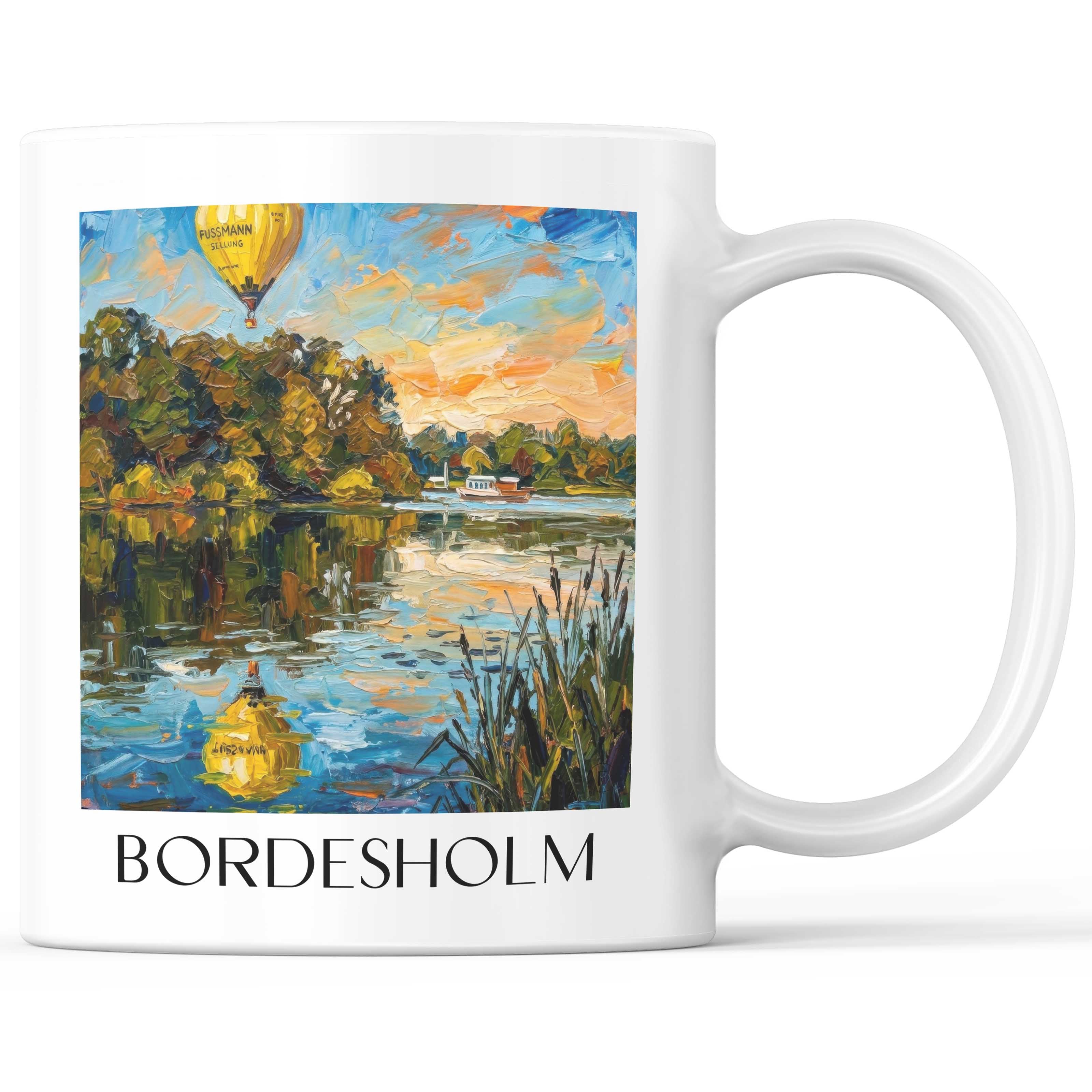 Bordesholm Kaffeebecher - Mittelholstein - Deutschland Becher - Kaffeetasse im Ölgemälde Stil