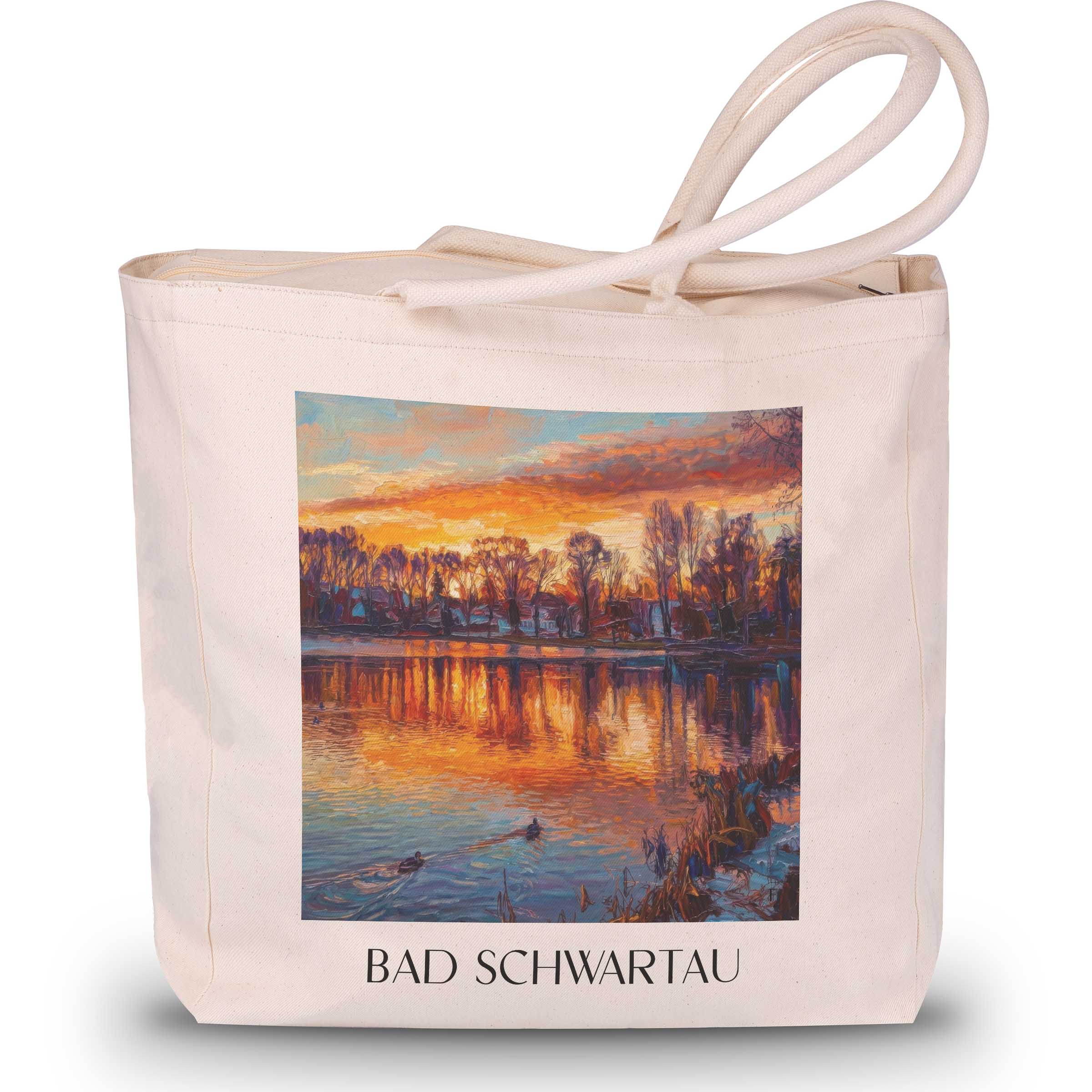 Bad Schwartau Shopping Tasche - Ostholstein - Deutschland Tote Bag - Einkaufstasche im Ölgemälde Stil