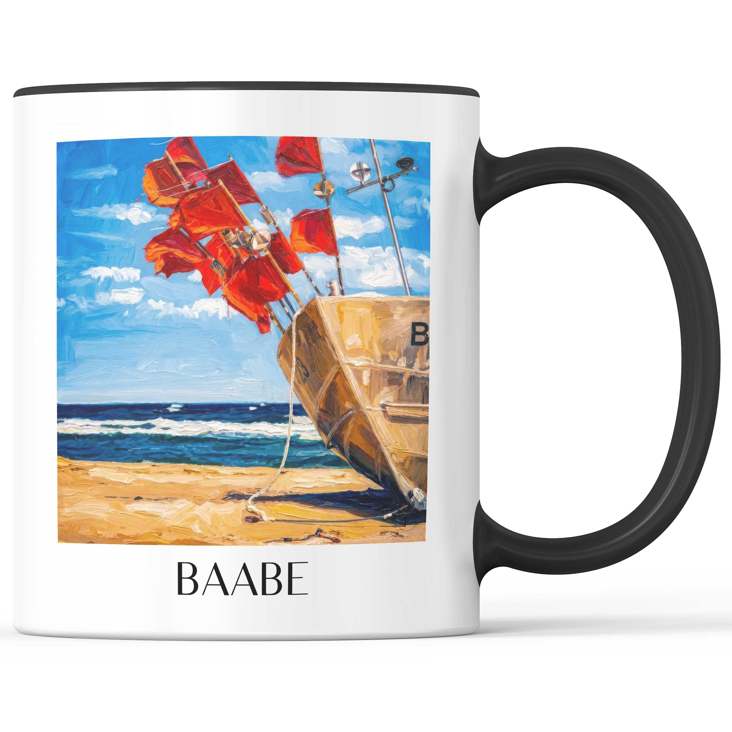 Baabe Kaffeebecher - Rügen - Deutschland Becher - Kaffeetasse im Ölgemälde Stil