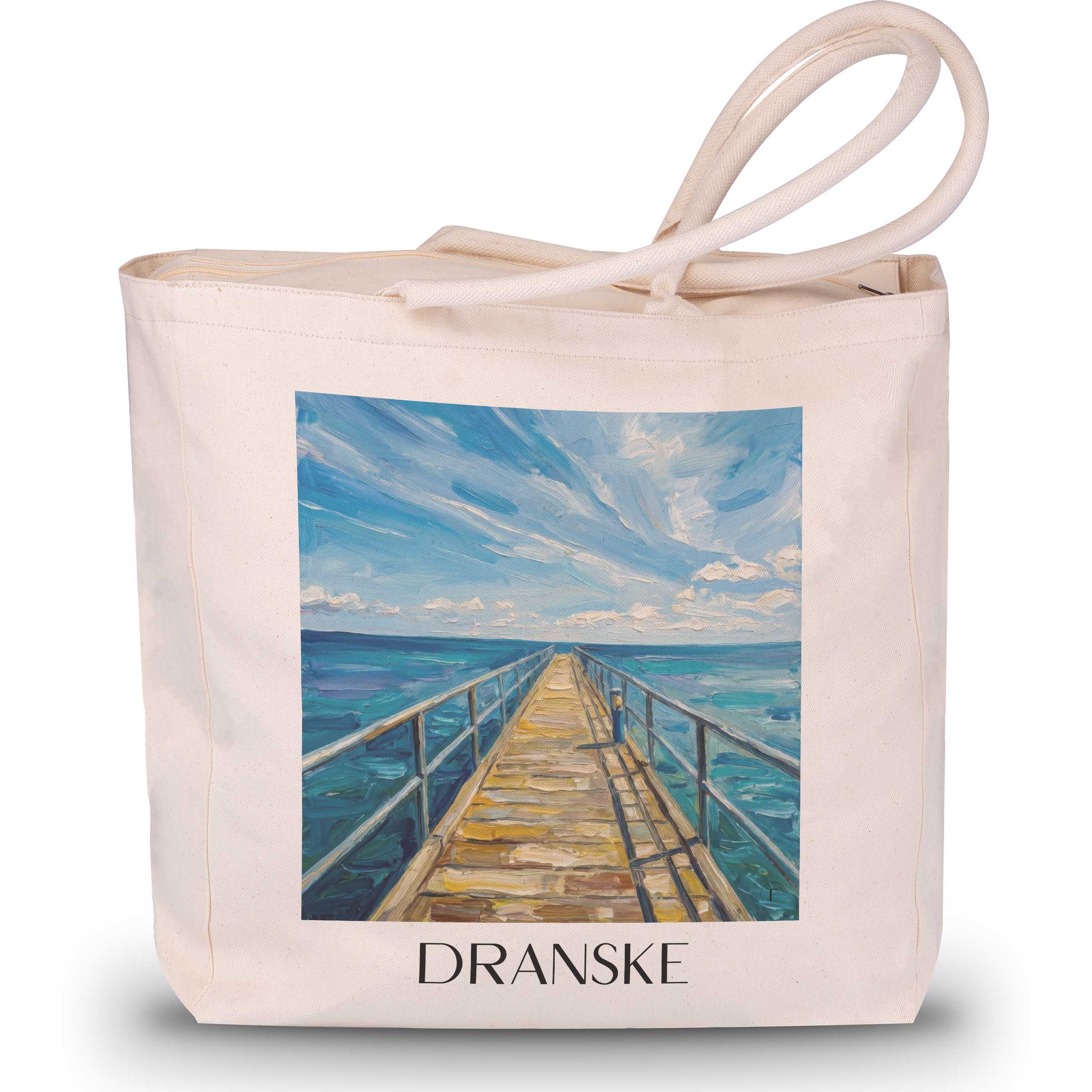 Dranske Shopping Tasche - Rügen - Deutschland Tote Bag - Einkaufstasche im Ölgemälde Stil