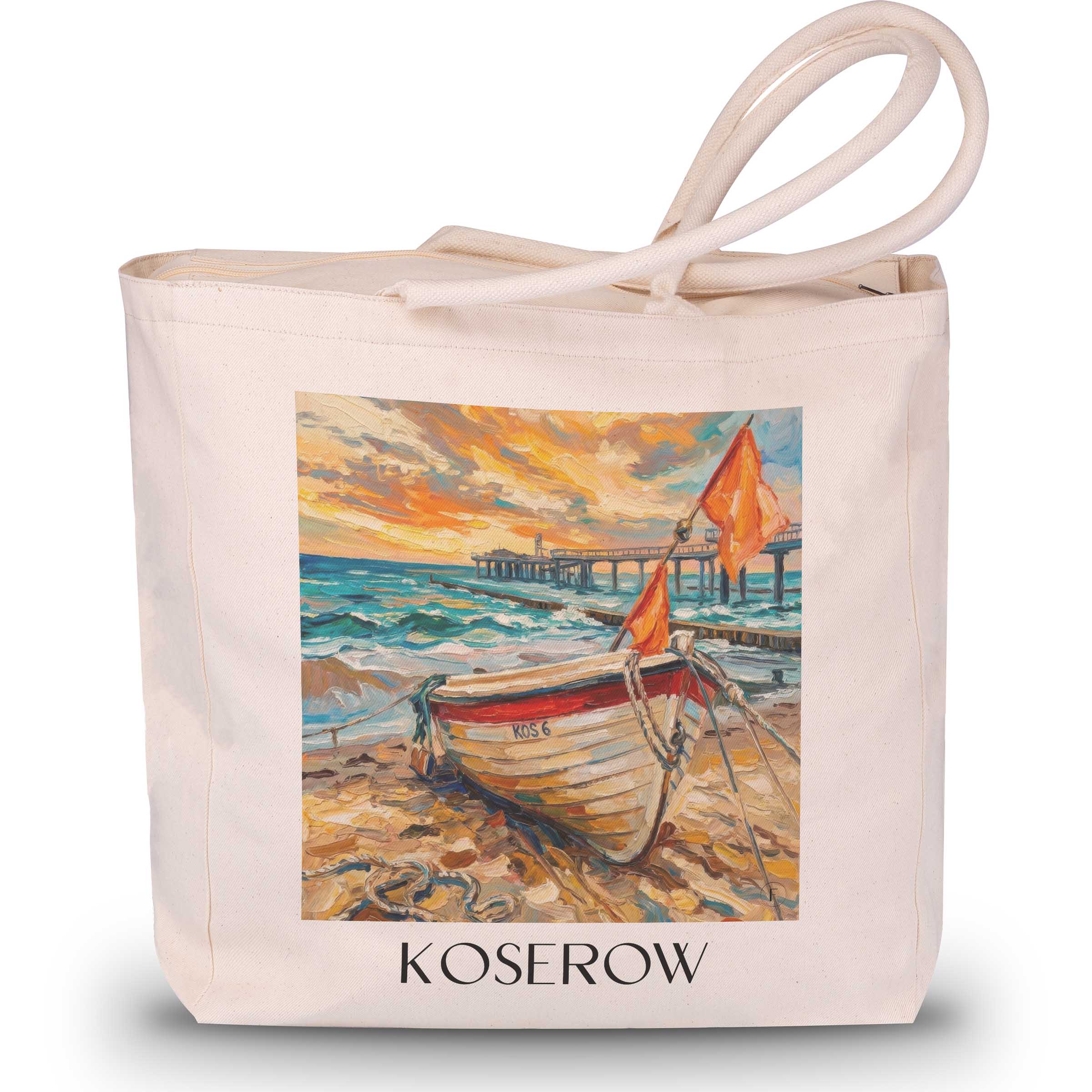 Koserow Shopping Tasche - Usedom - Deutschland Tote Bag - Einkaufstasche im Ölgemälde Stil