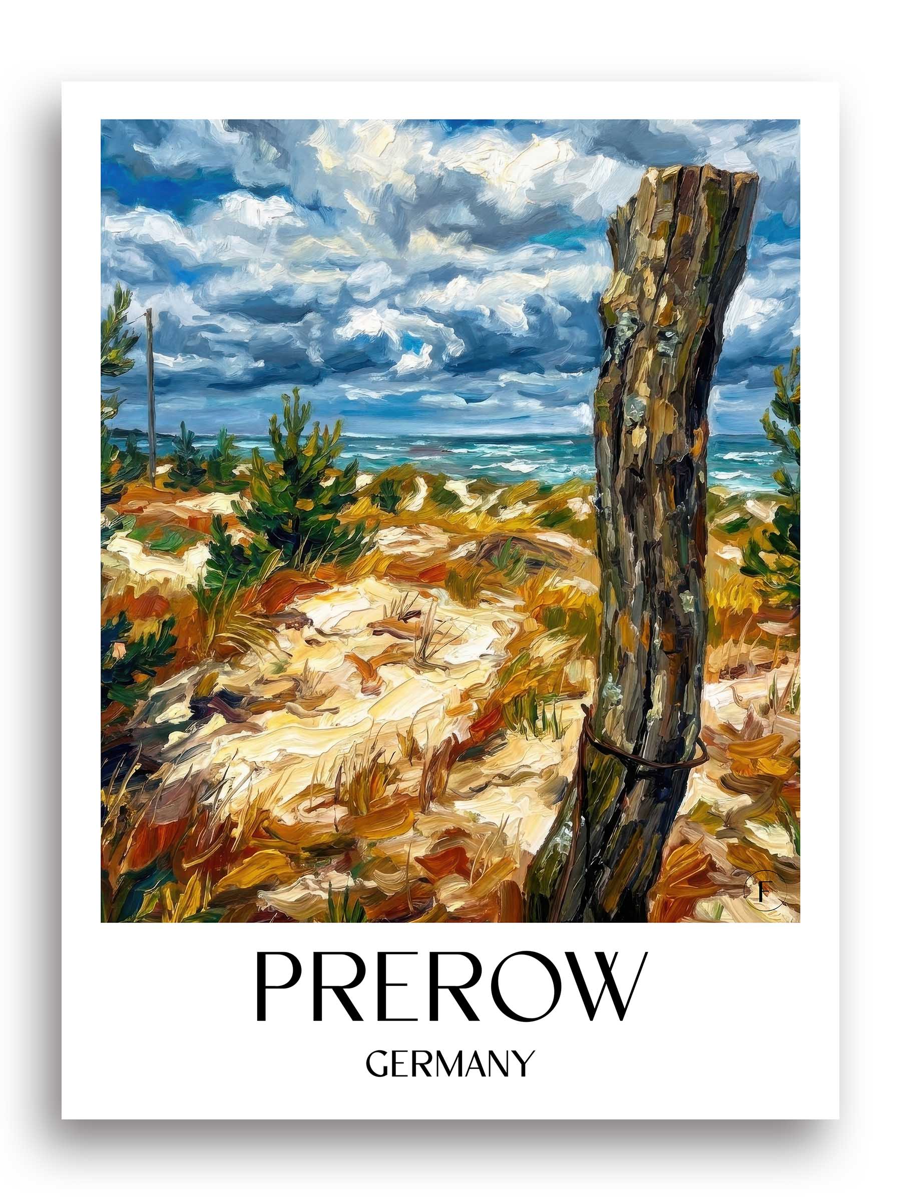 Prerow Poster - Mecklenburg-Vorpommern - Deutschland Kunstdruck - Ölgemälde von A4 bis A1