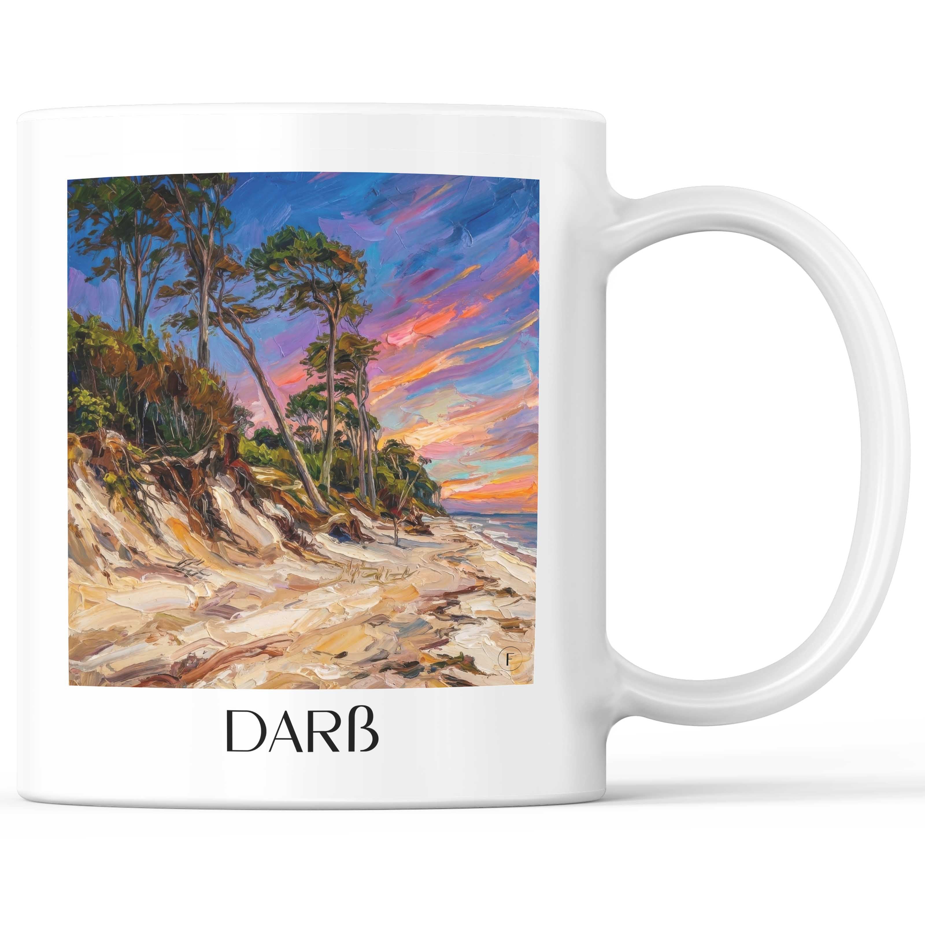 Darß Kaffeebecher - Mecklenburg-Vorpommern - Deutschland Becher - Kaffeetasse im Ölgemälde Stil