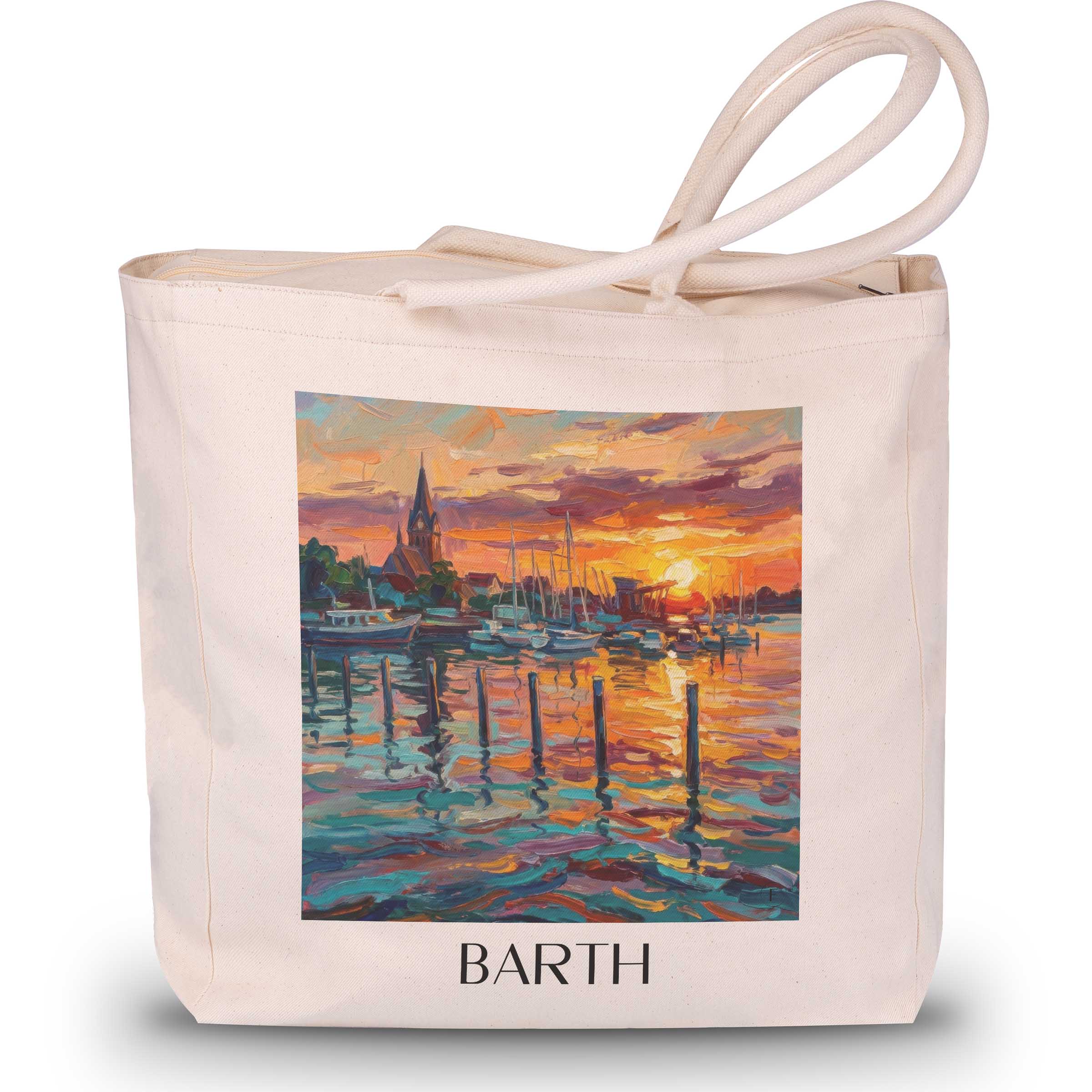 Barth Shopping Tasche - Mecklenburg-Vorpommern - Deutschland Tote Bag - Einkaufstasche im Ölgemälde Stil