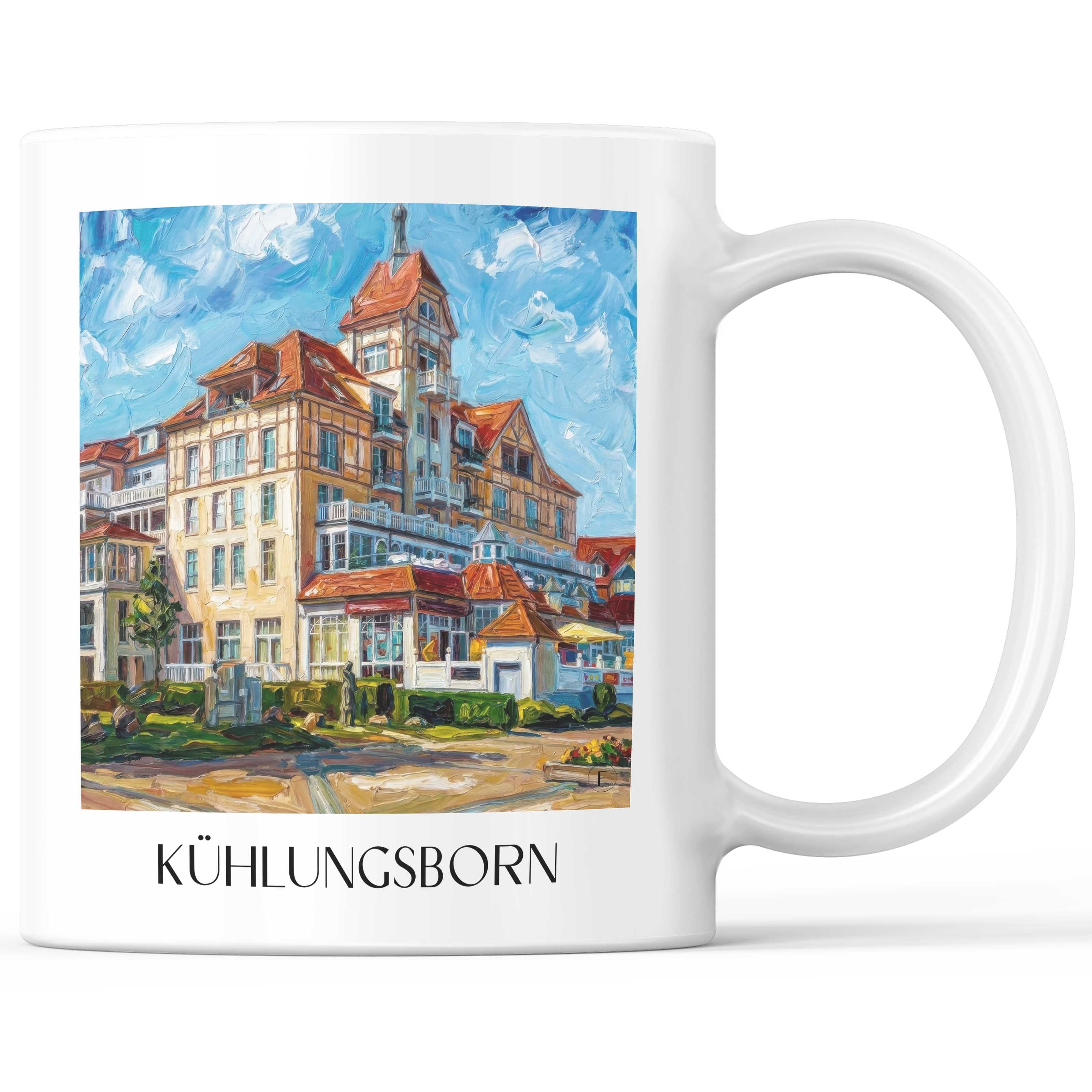 Kühlungsborn Kaffeebecher - Mecklenburg-Vorpommern - Deutschland Becher - Kaffeetasse im Ölgemälde Stil