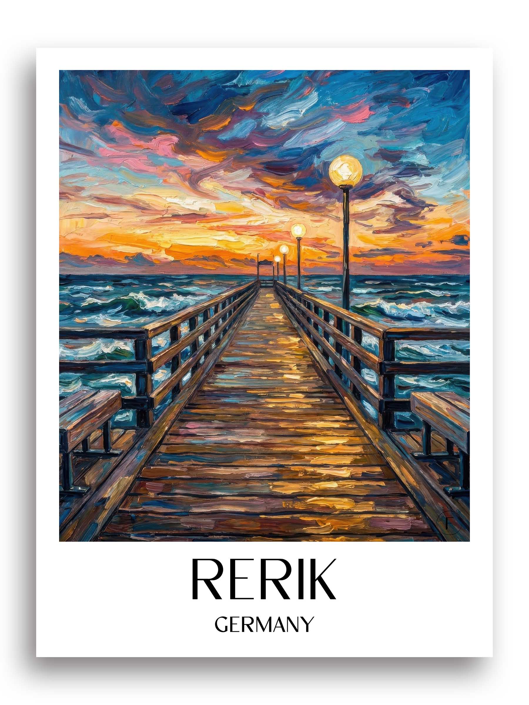 Rerik Poster - Mecklenburg-Vorpommern - Deutschland Kunstdruck - Ölgemälde von A4 bis A1