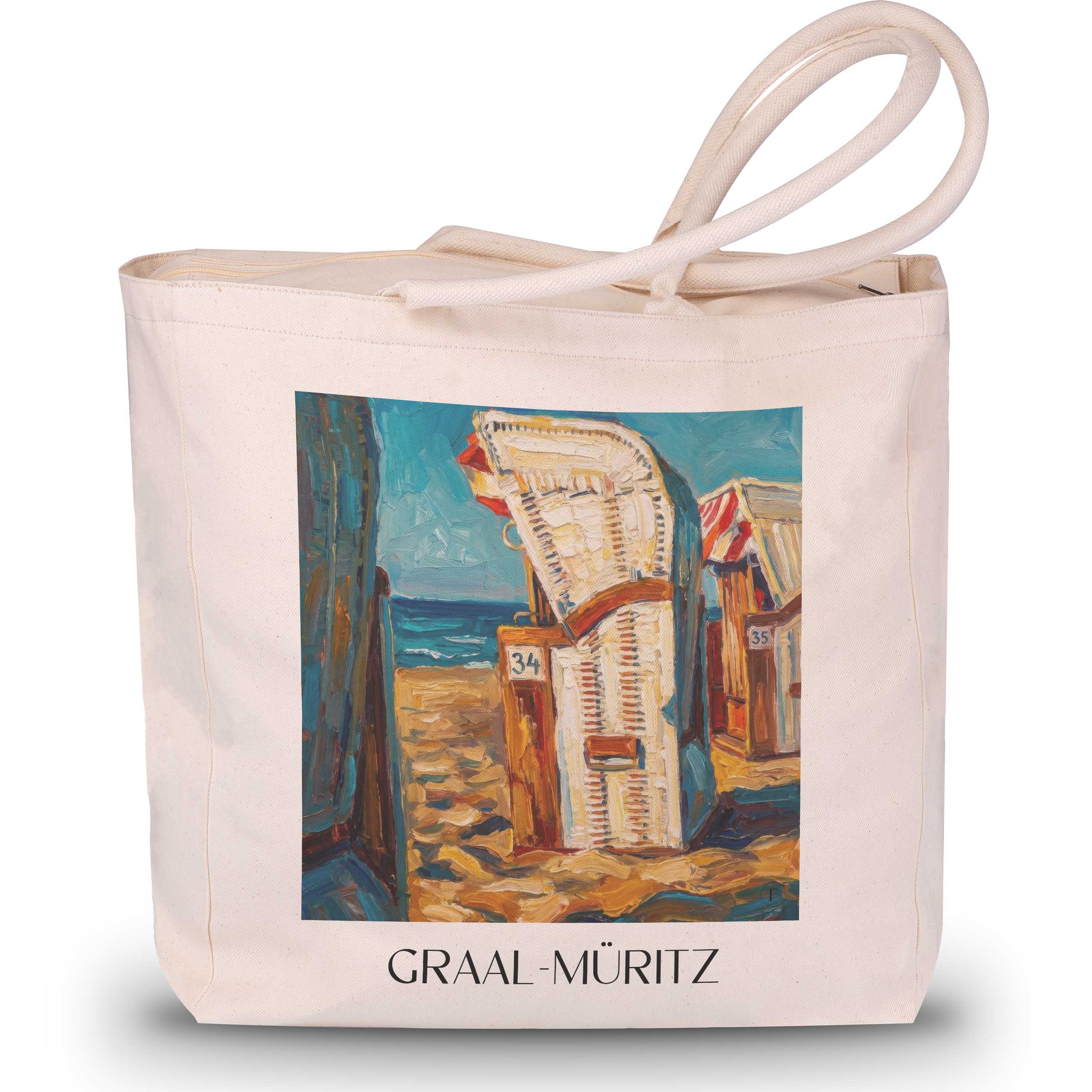 Graal-Müritz Shopping Tasche - Mecklenburg-Vorpommern - Deutschland Tote Bag - Einkaufstasche im Ölgemälde Stil