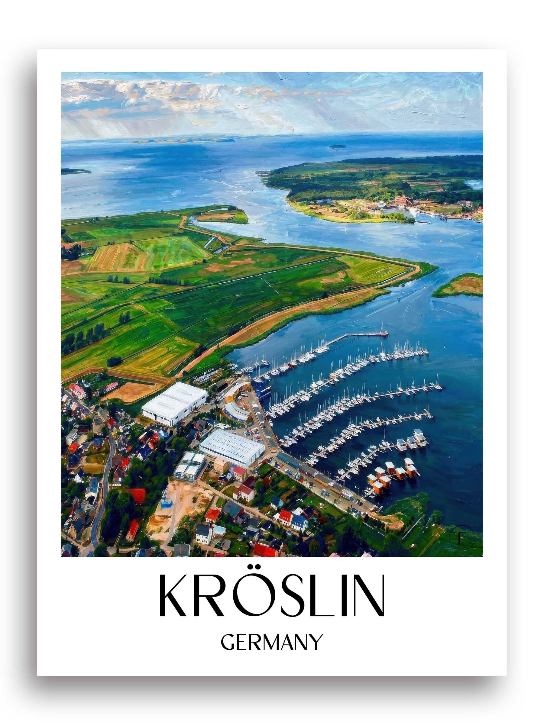 Kröslin Poster - Mecklenburg-Vorpommern - Deutschland Kunstdruck - Ölgemälde von A4 bis A1