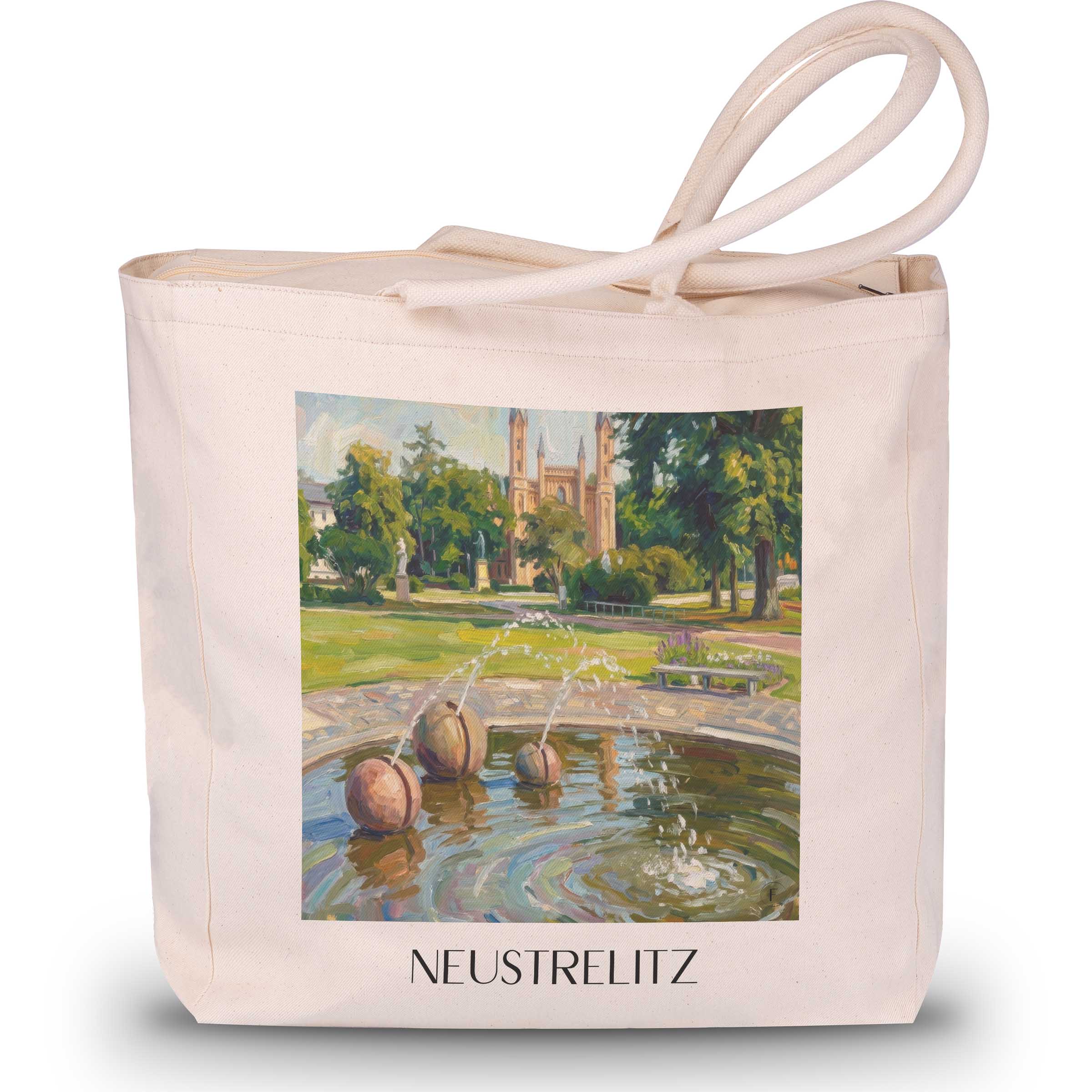 Neustrelitz Shopping Tasche - Mecklenburgische Seenplatte - Deutschland Tote Bag - Einkaufstasche im Ölgemälde Stil