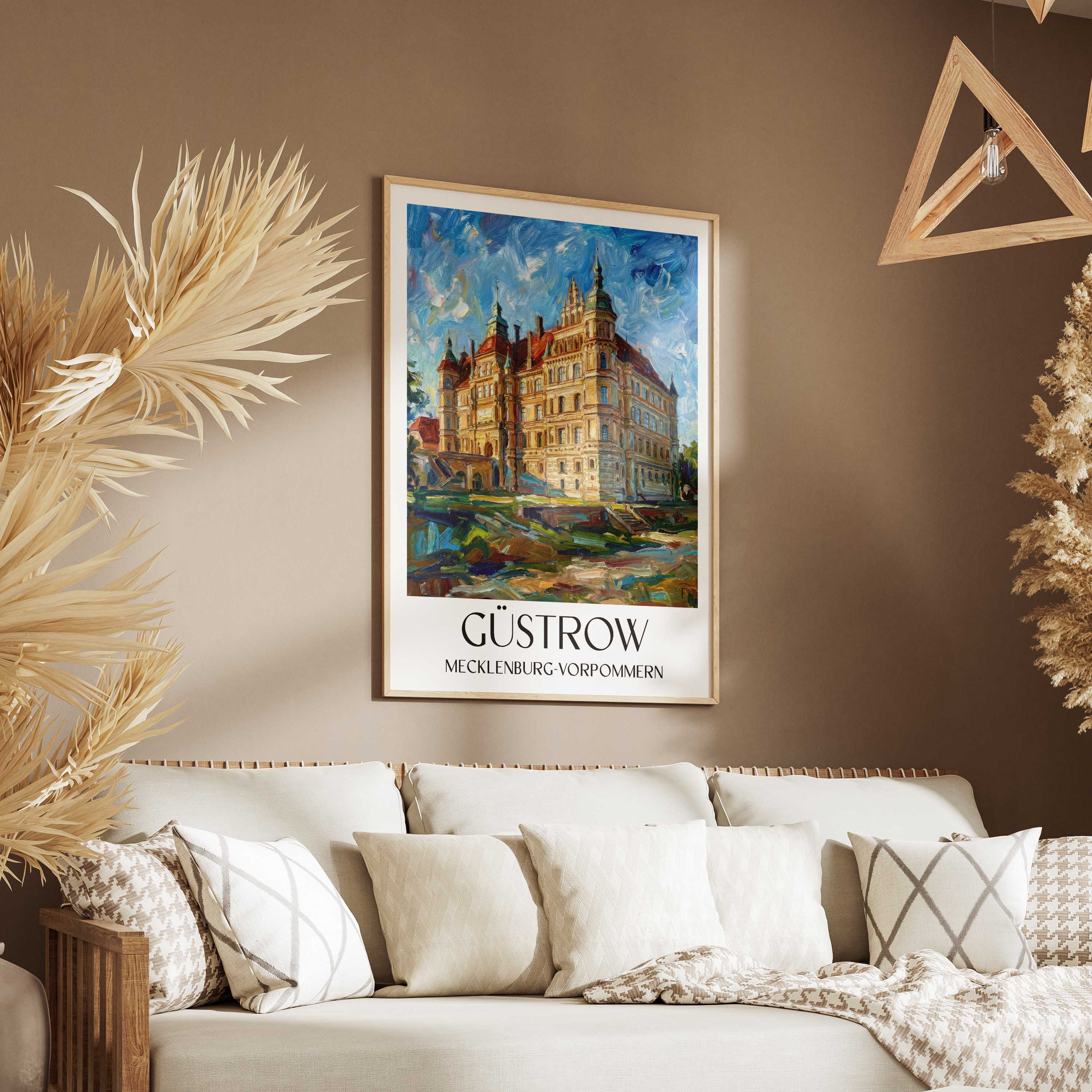 güstrow-mecklenburg-vorpommern-deutschland-poster-oil-painting-oelgemaelde