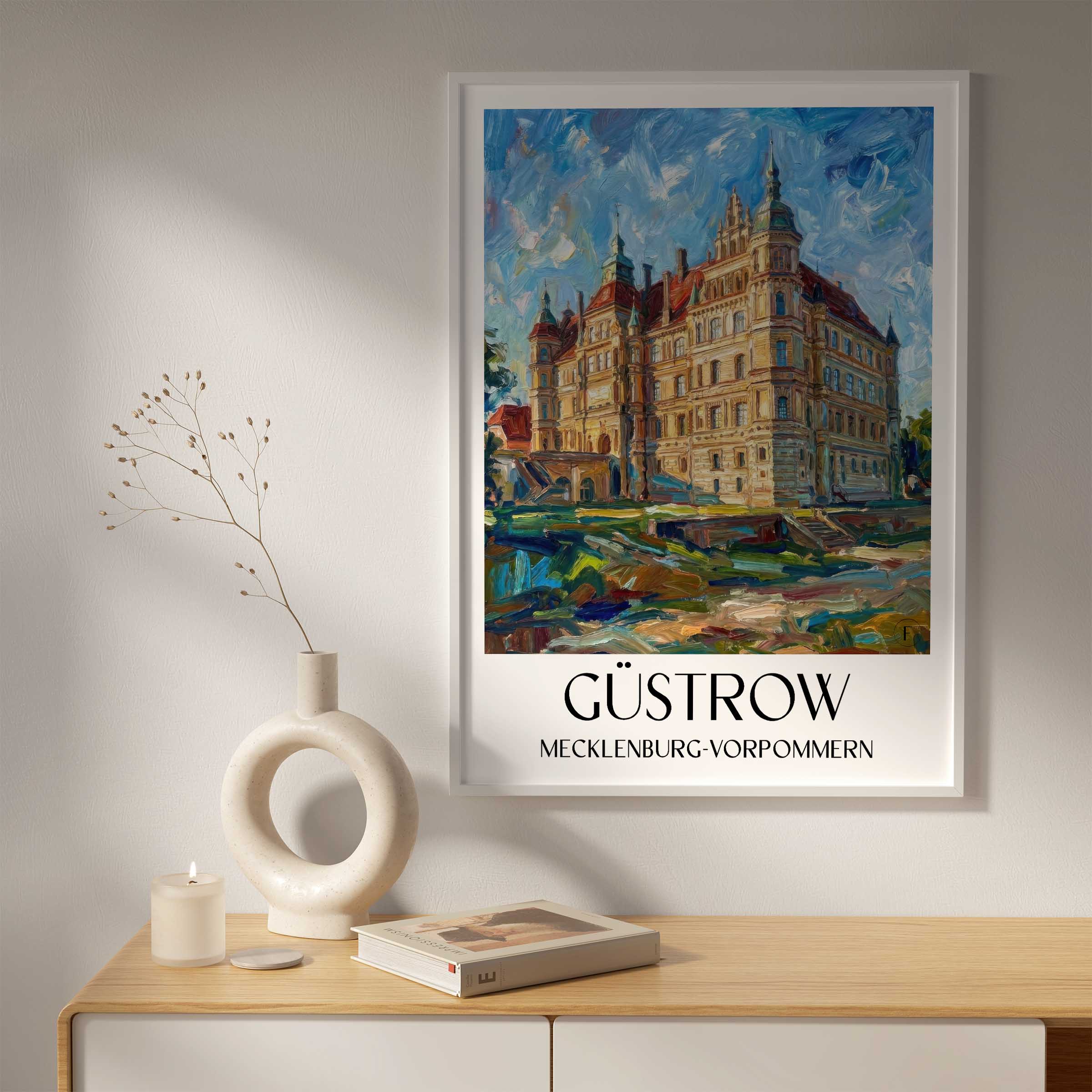 güstrow-mecklenburg-vorpommern-deutschland-poster-oil-painting-oelgemaelde